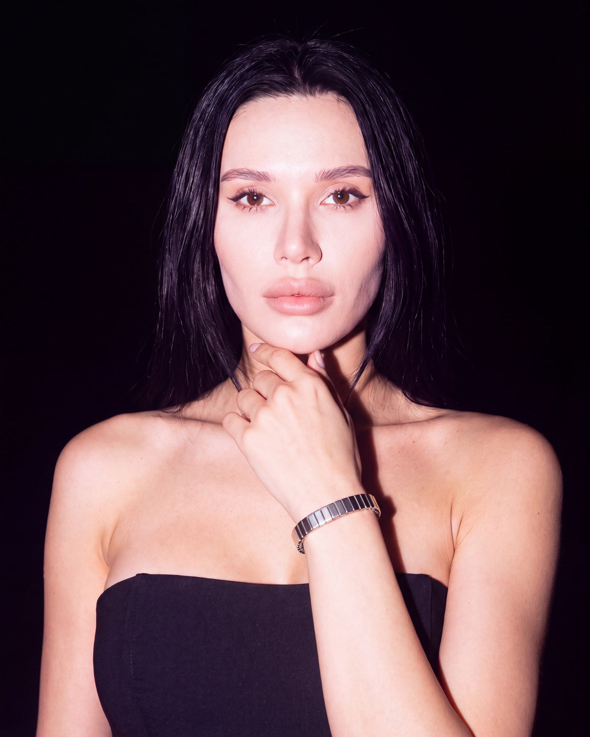 Segmented Stretch Bracelet - Silver
