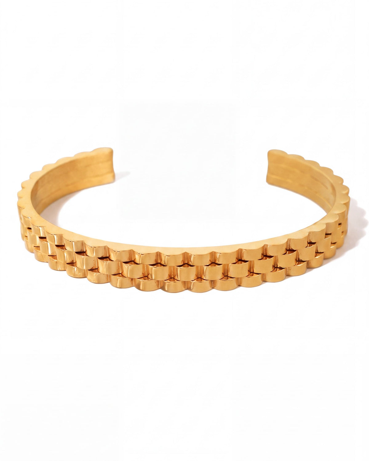 Strap Link Cuff Bracelet - Gold