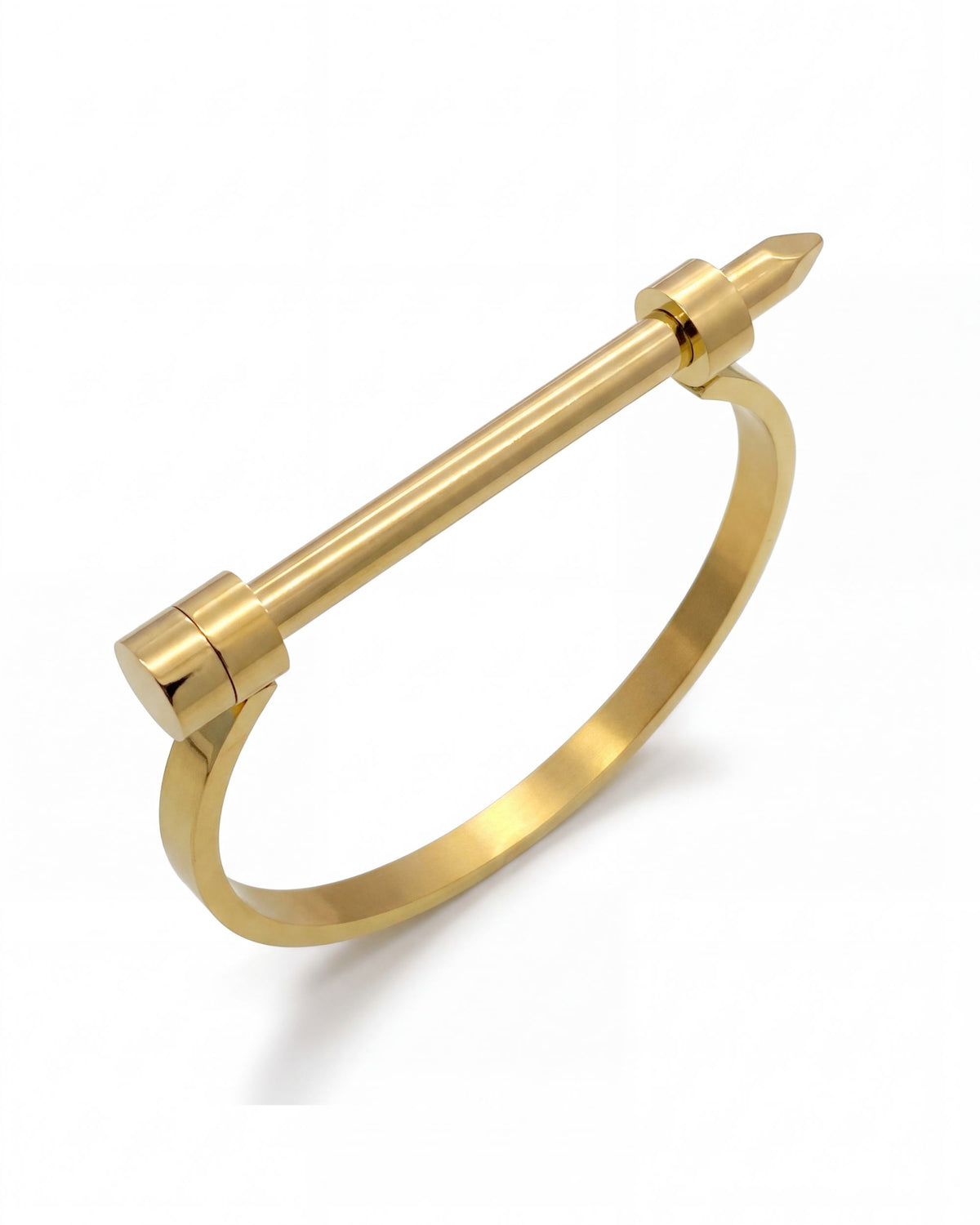 Screw Pin Shackle Bangle - Gold