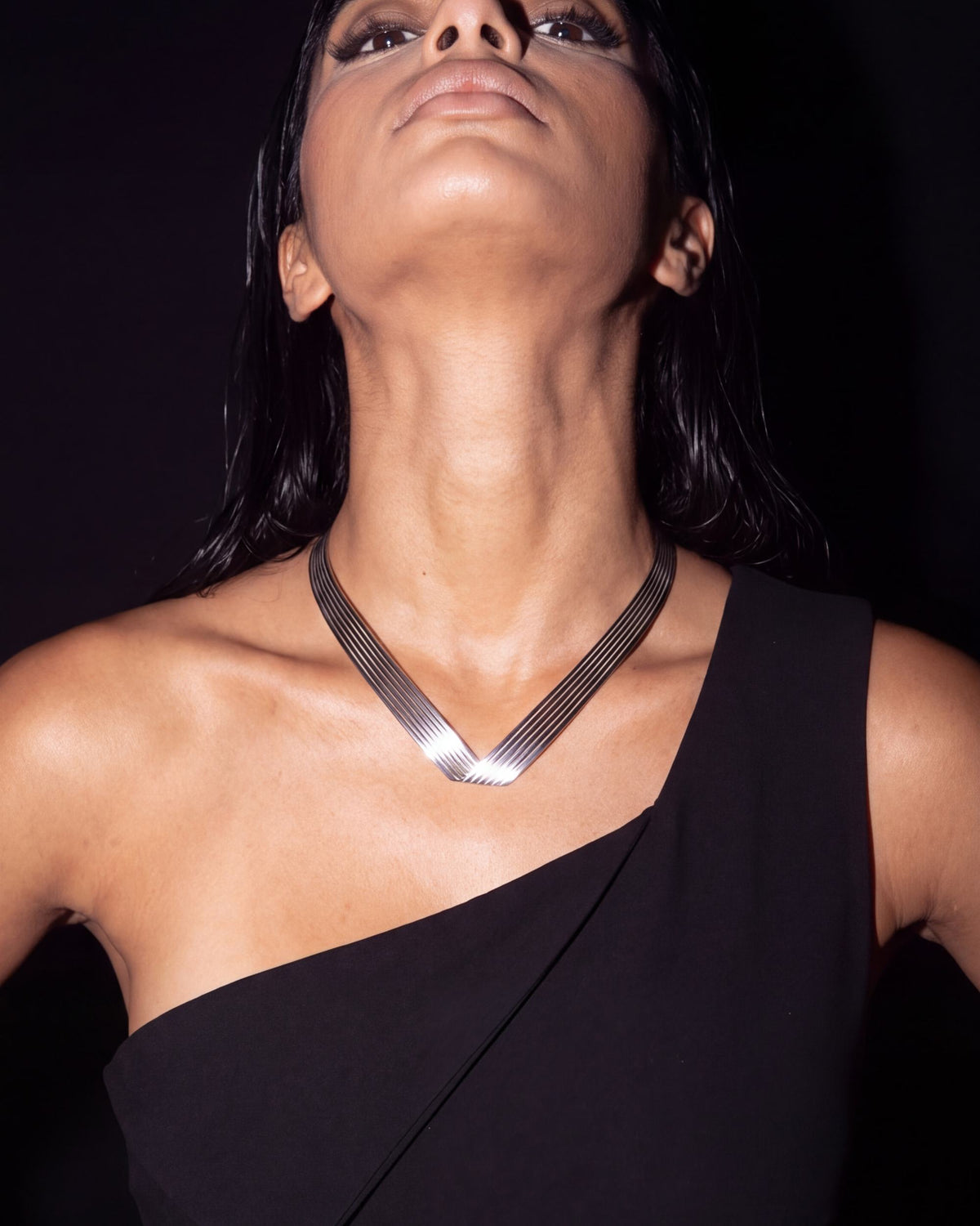 Multi-Wire V Collar Necklace, Jewelry Detail