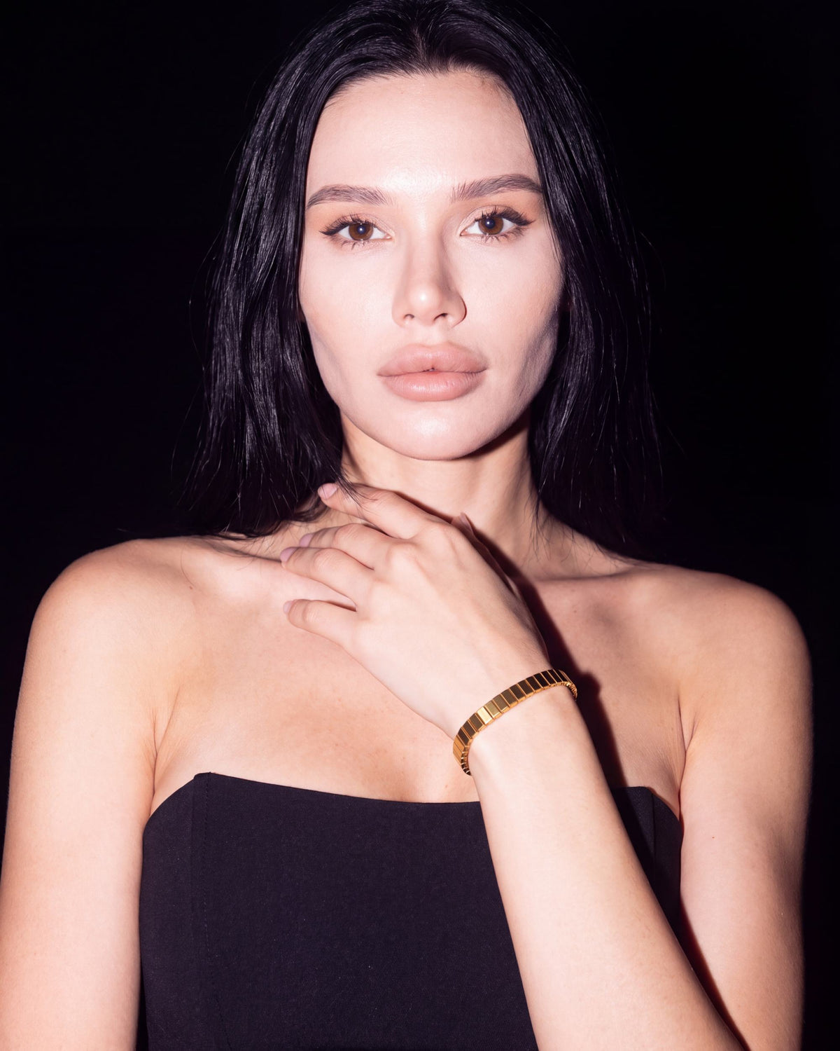 Segmented Stretch Bracelet - Gold