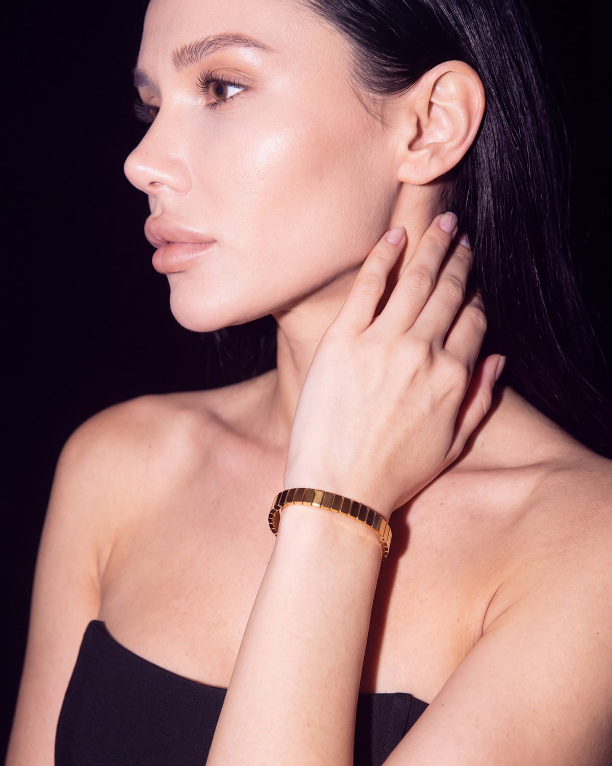 Segmented Stretch Bracelet - Gold