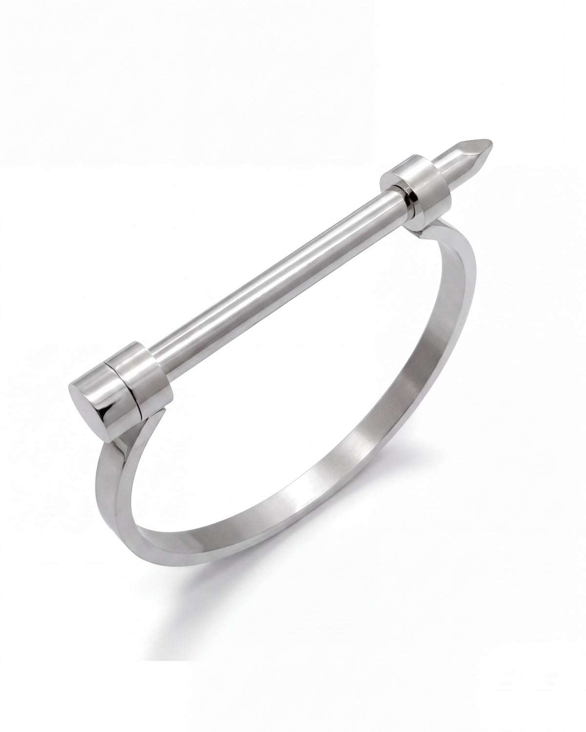 Screw Pin Shackle Bangle - Silver
