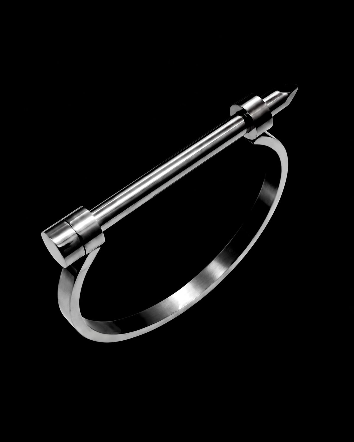 Screw Pin Shackle Bangle - Silver