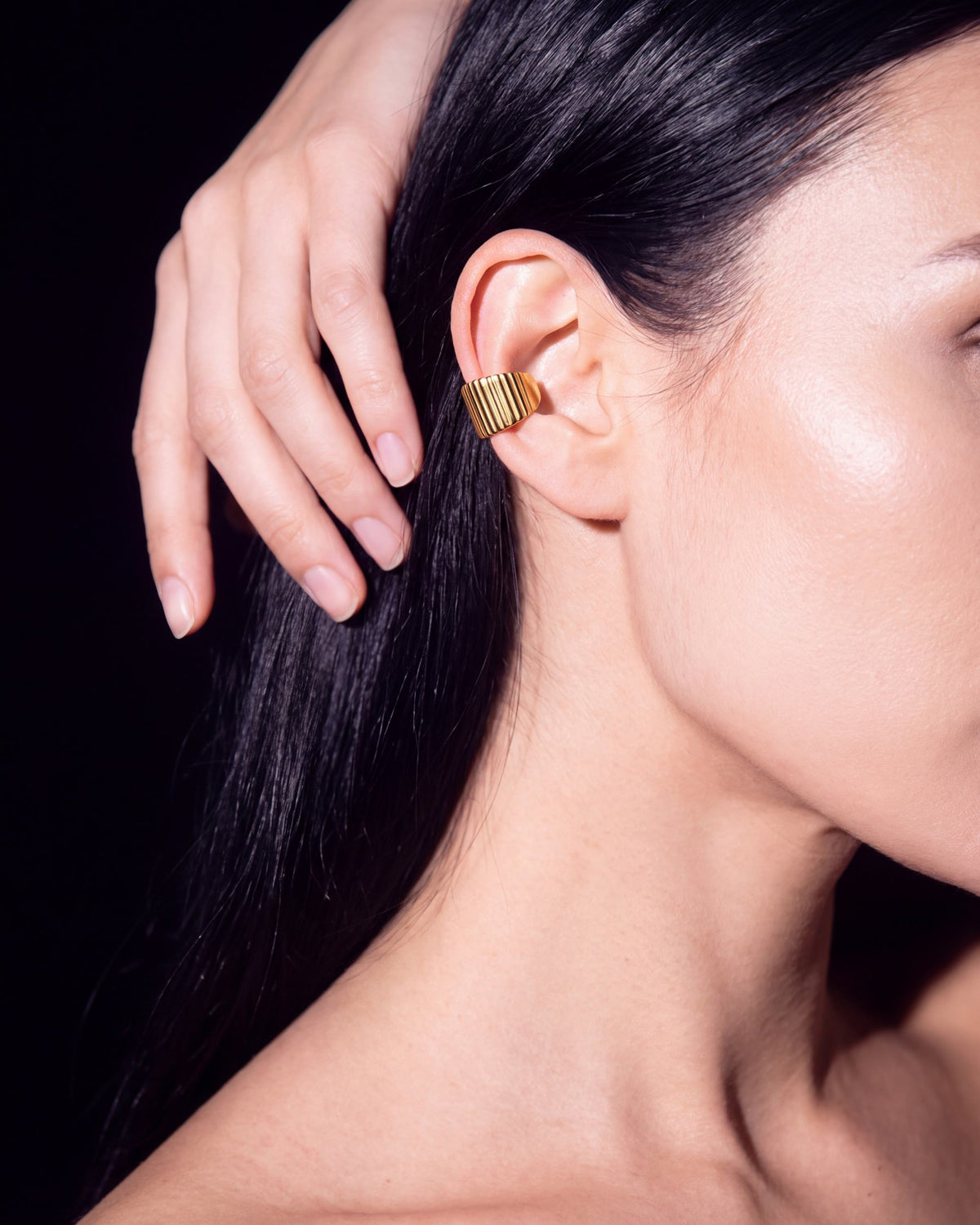 Fluted Ear Cuff - Gold