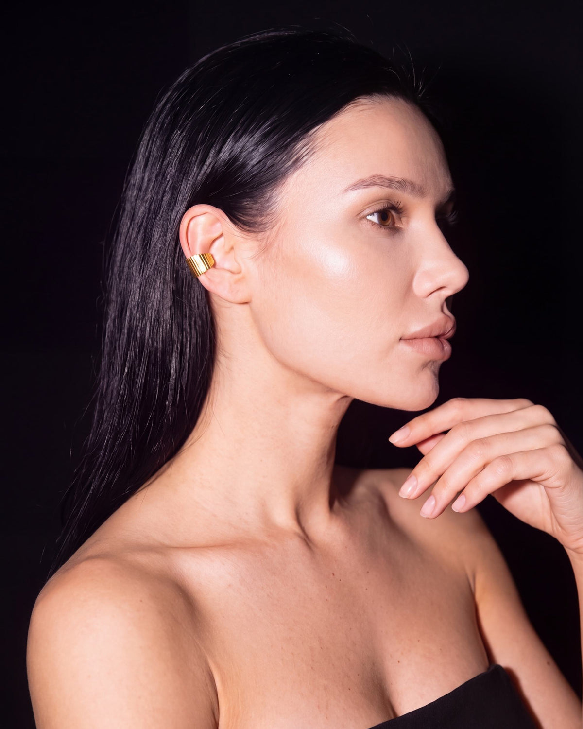 Fluted Ear Cuff - Gold