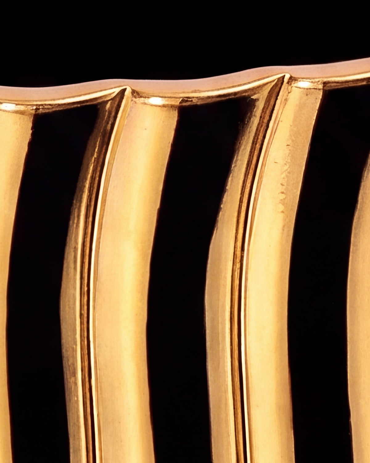 Rippled Wide Cuff Bracelet - Gold