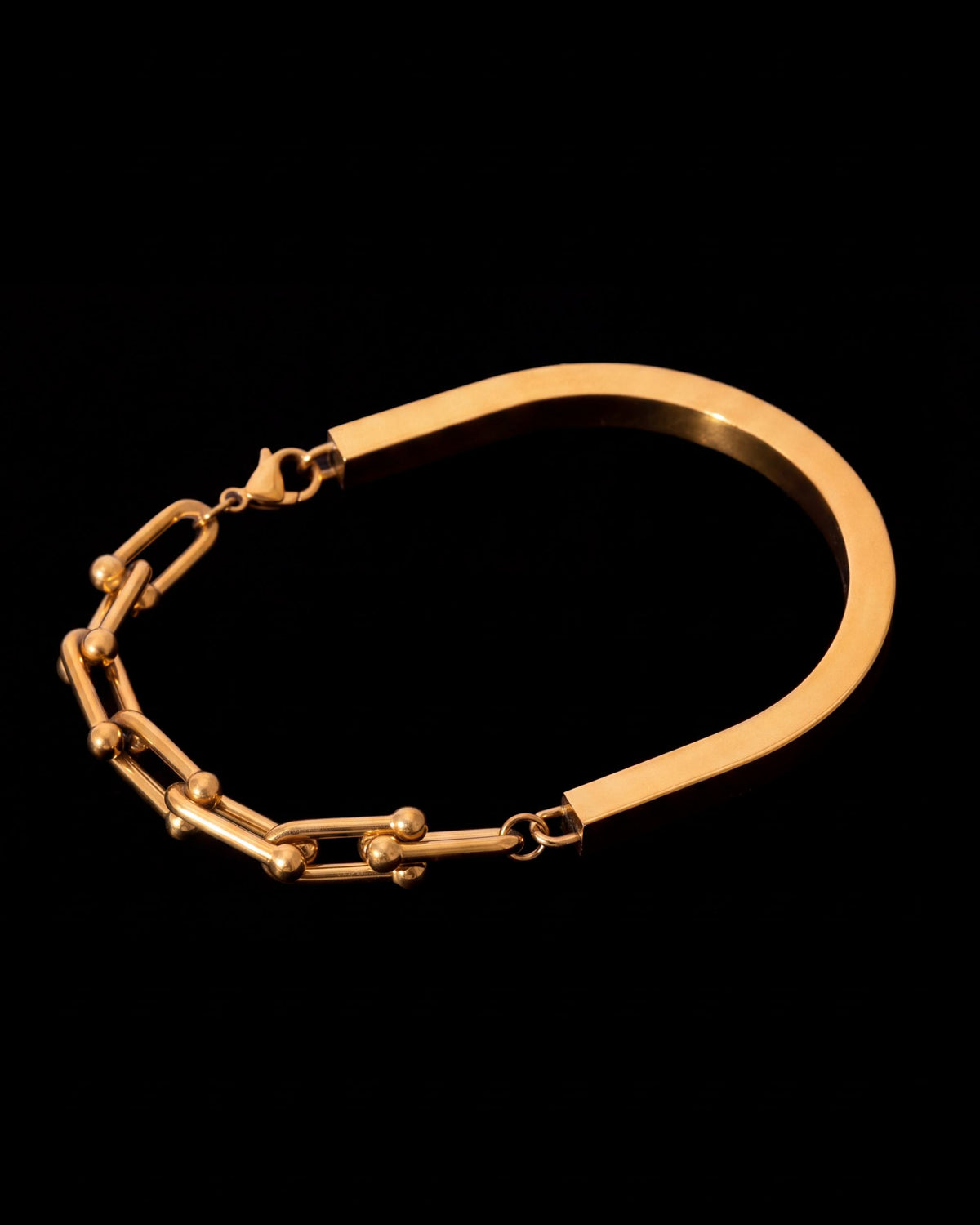 U-Link Half Chain Bangle - Gold