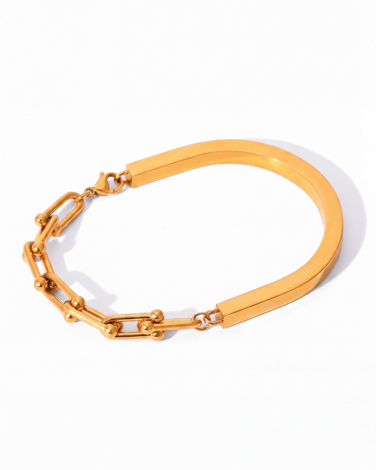 U-Link Half Chain Bangle - Gold