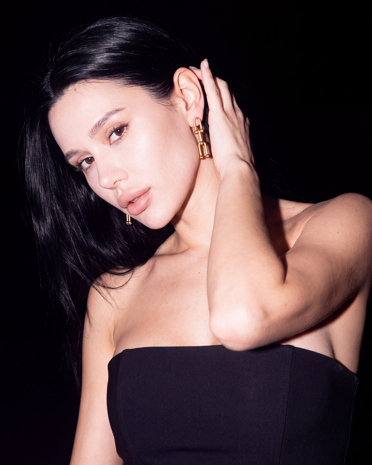 U-Link Drop Earrings - Gold