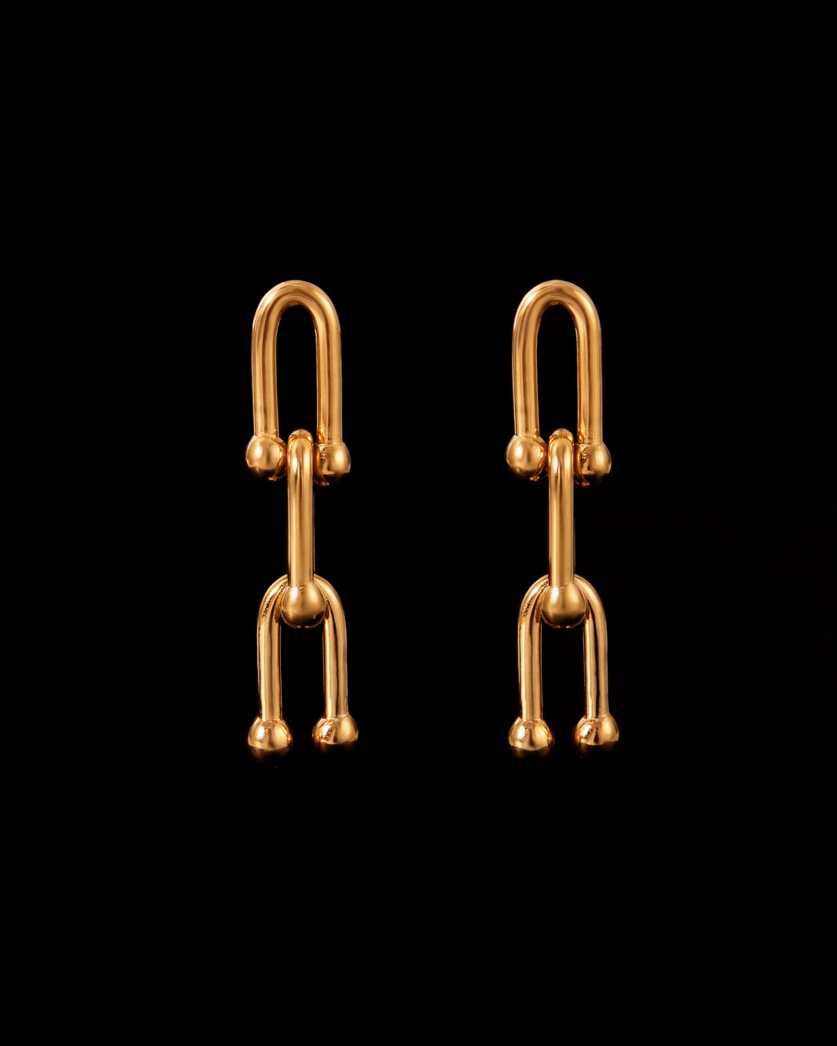U-Link Drop Earrings - Gold
