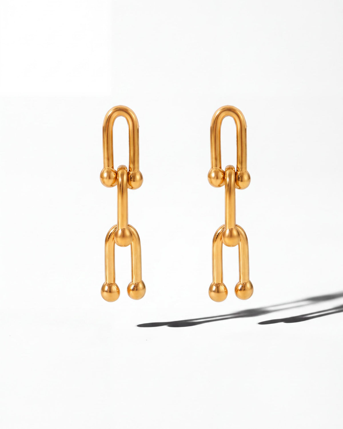 U-Link Drop Earrings - Gold