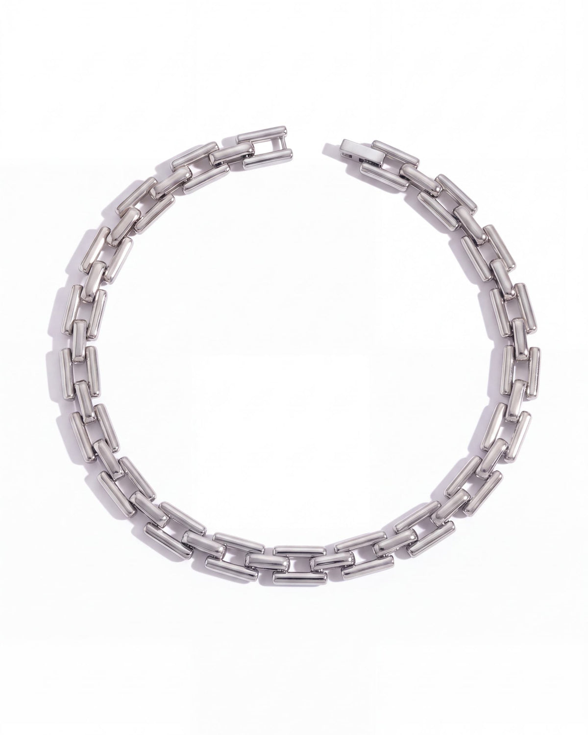 Rectangle Link Chain Bracelet - Silver