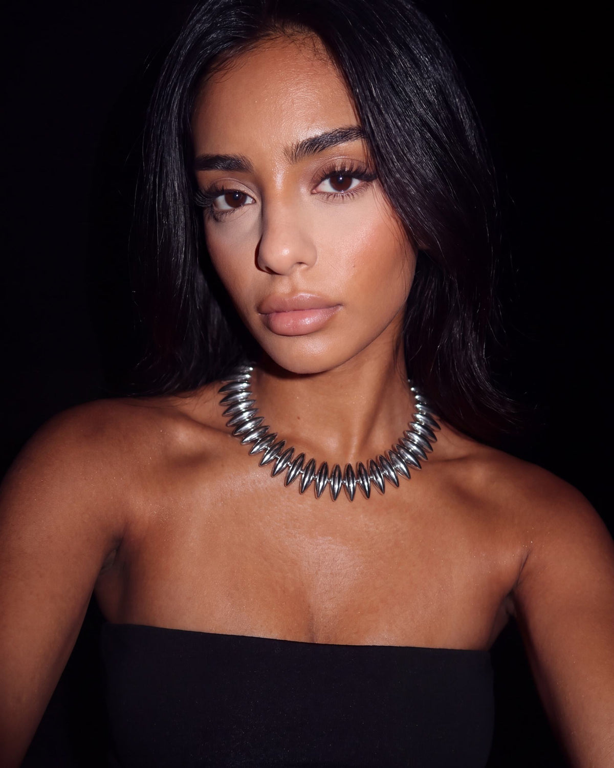Oval Disc Necklace - Silver