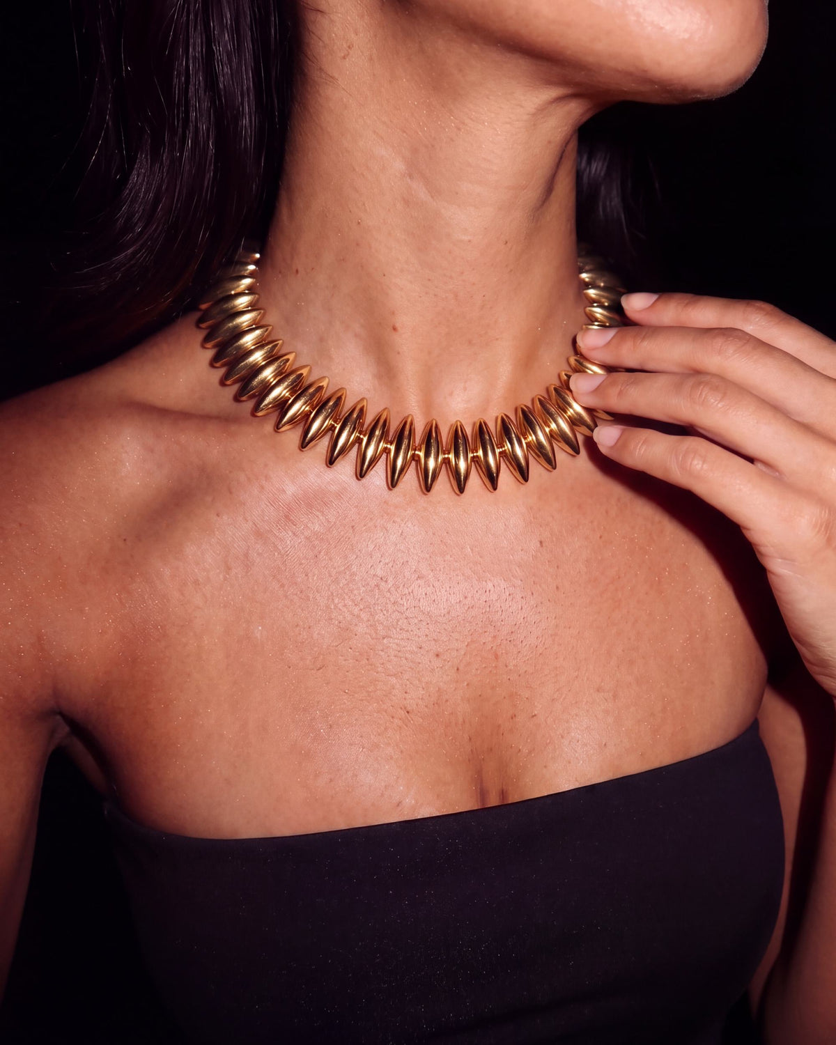 Oval Disc Necklace - Gold