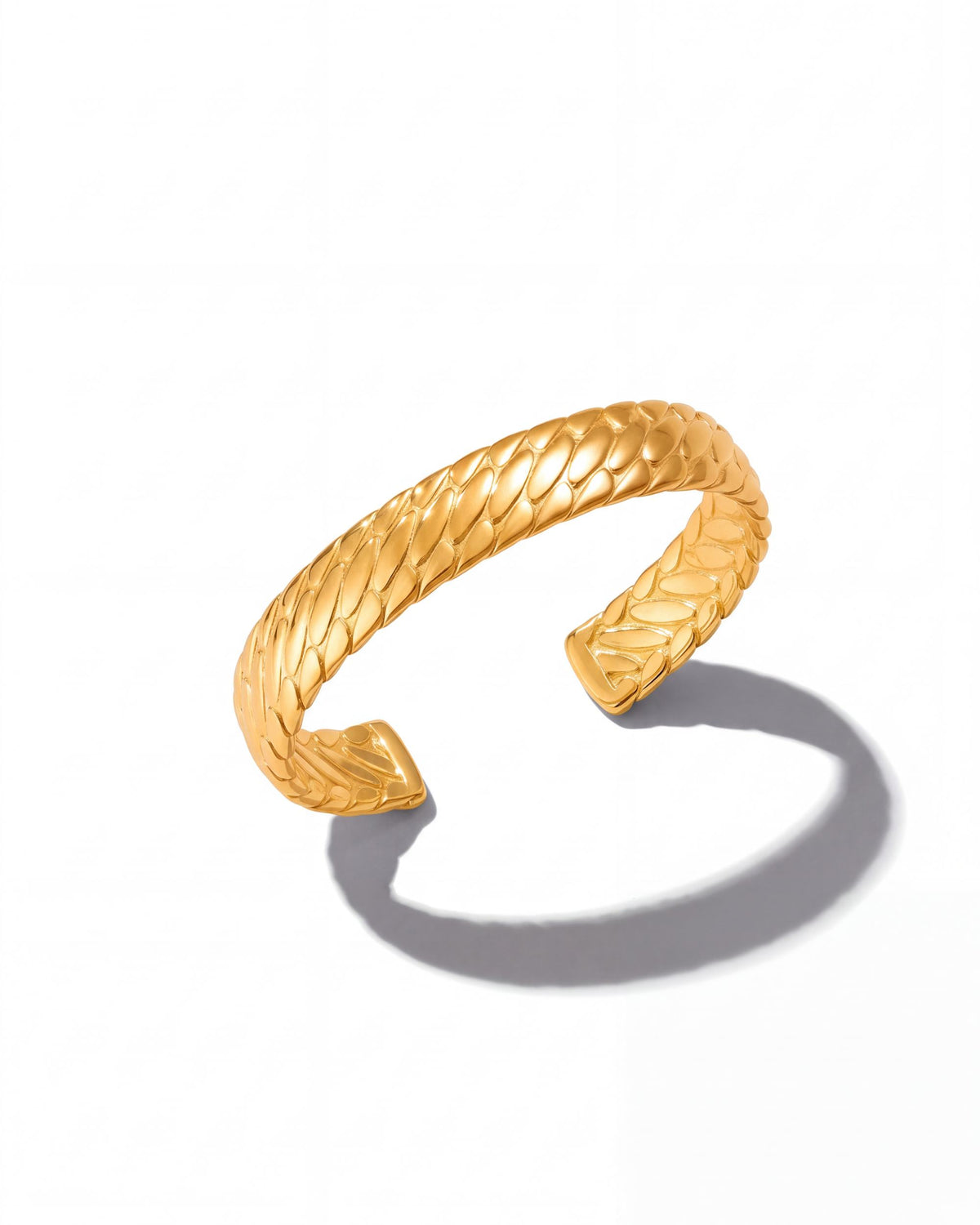 Serpent Scale Cuff Bracelet - Gold