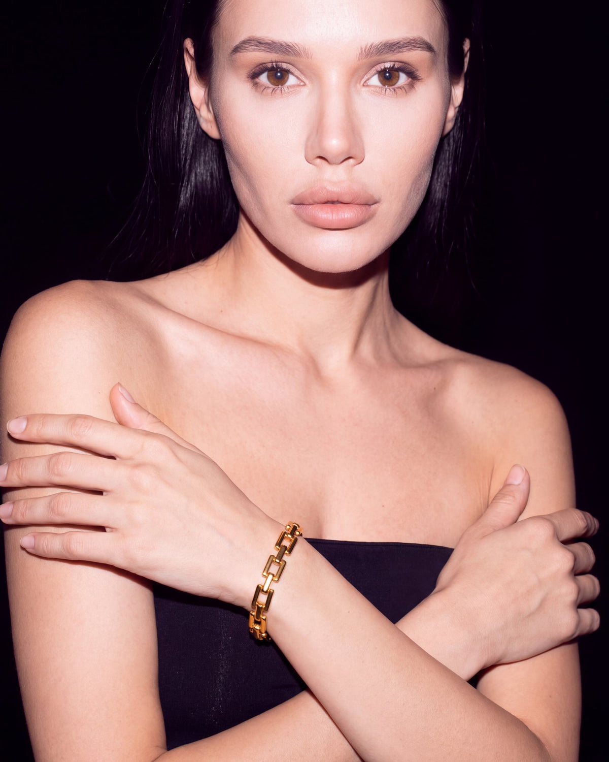 Rectangle Link Chain Bracelet - Gold