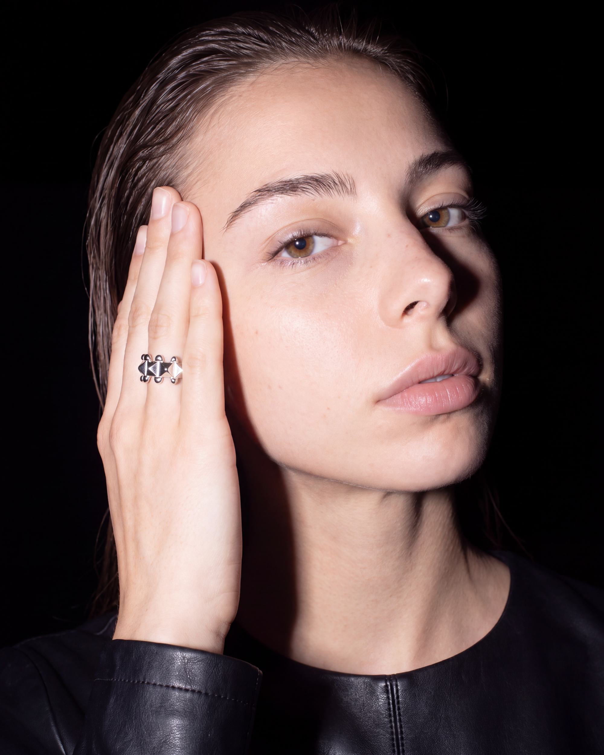 Faceted Rivet Ring - Silver