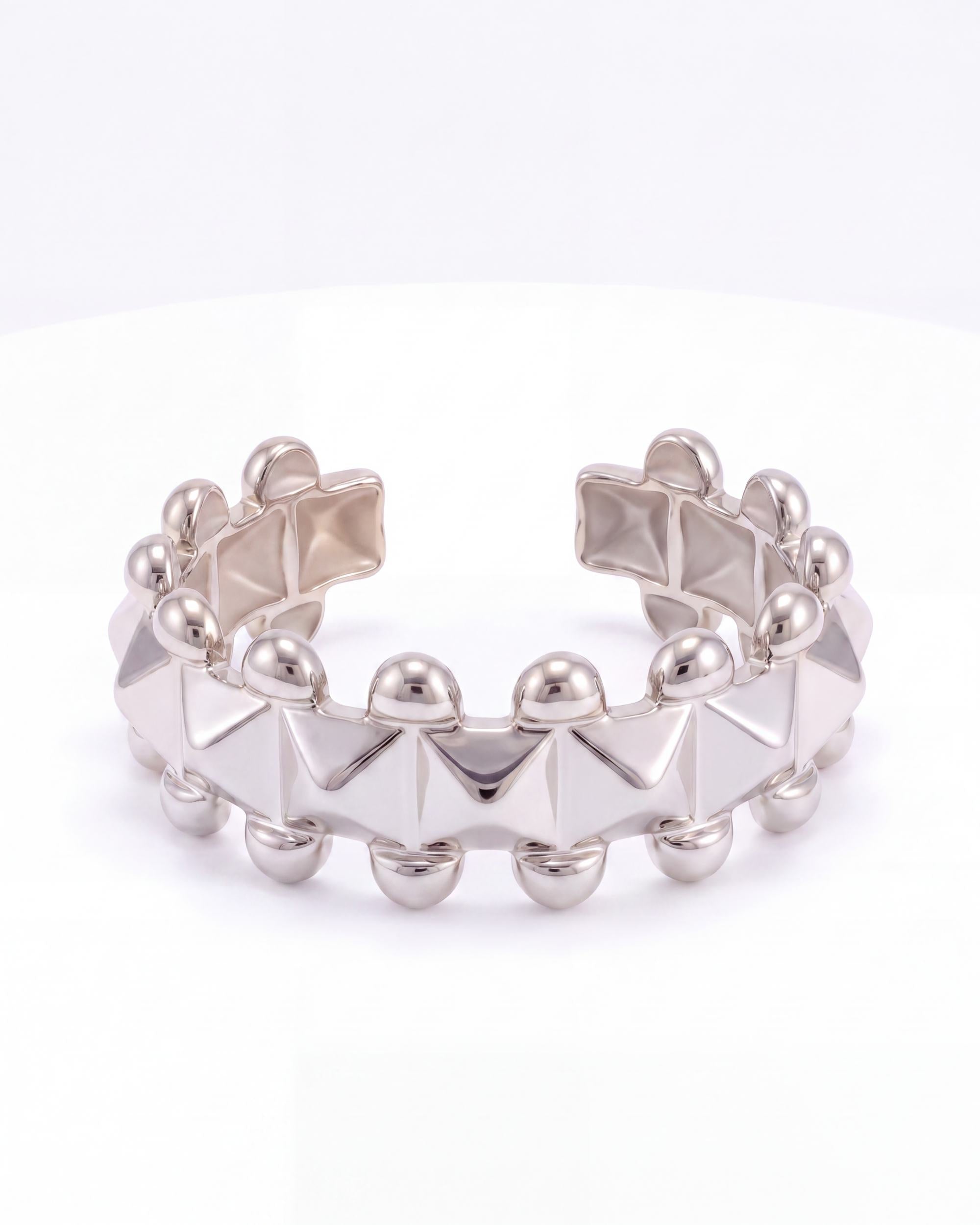 Faceted Rivet Ring - Silver