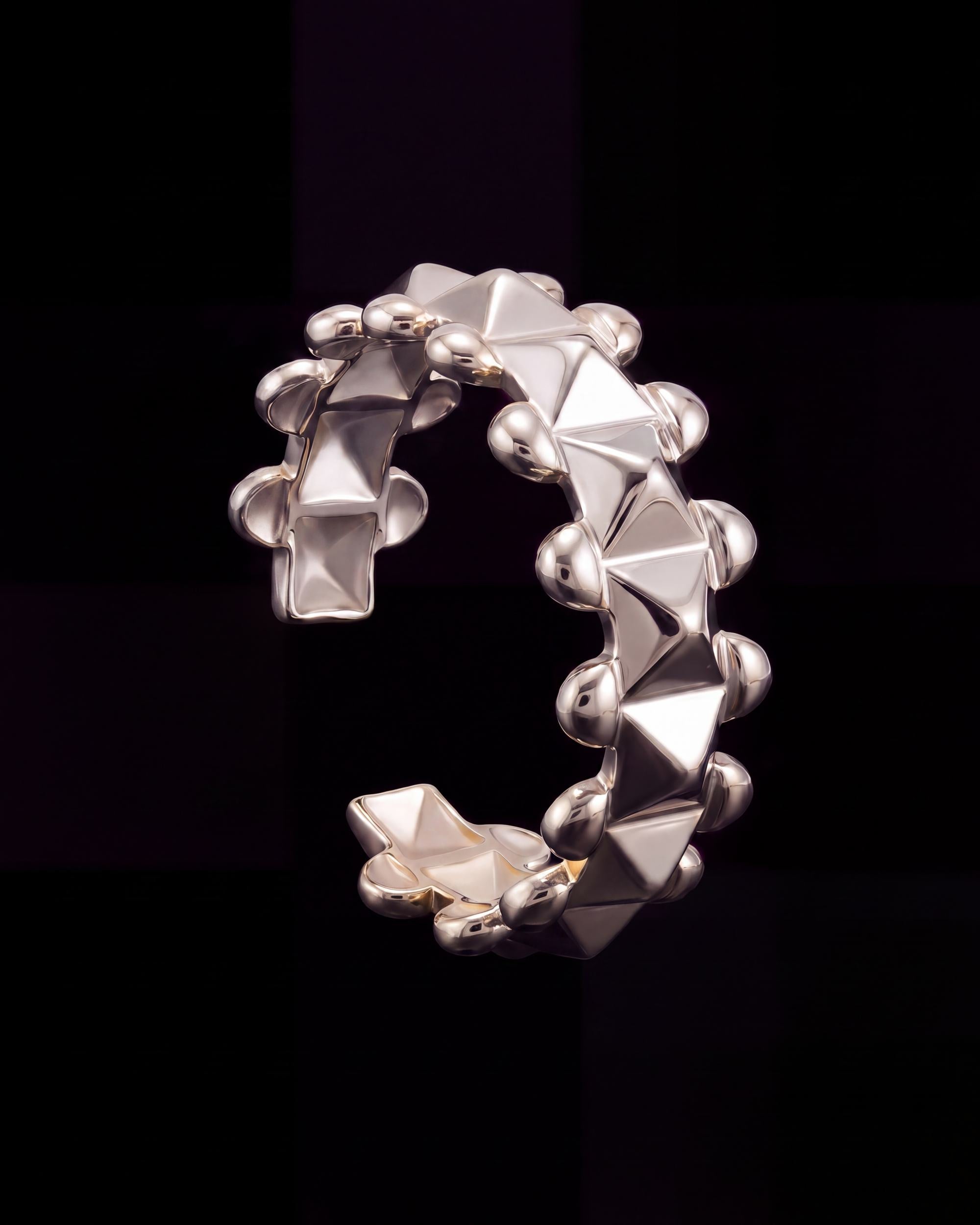 Faceted Rivet Ring - Silver