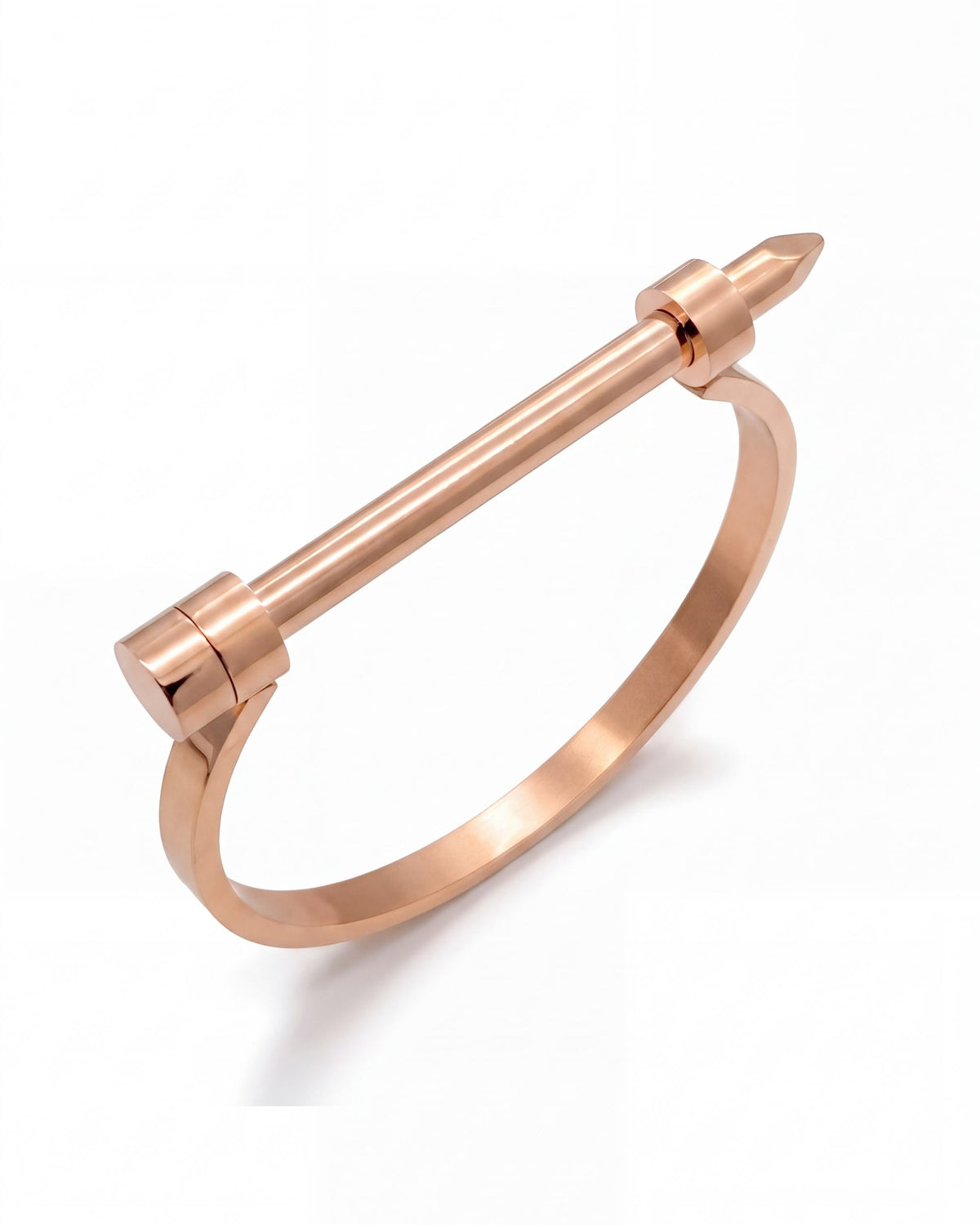 Screw Pin Shackle Bangle - Rose Gold