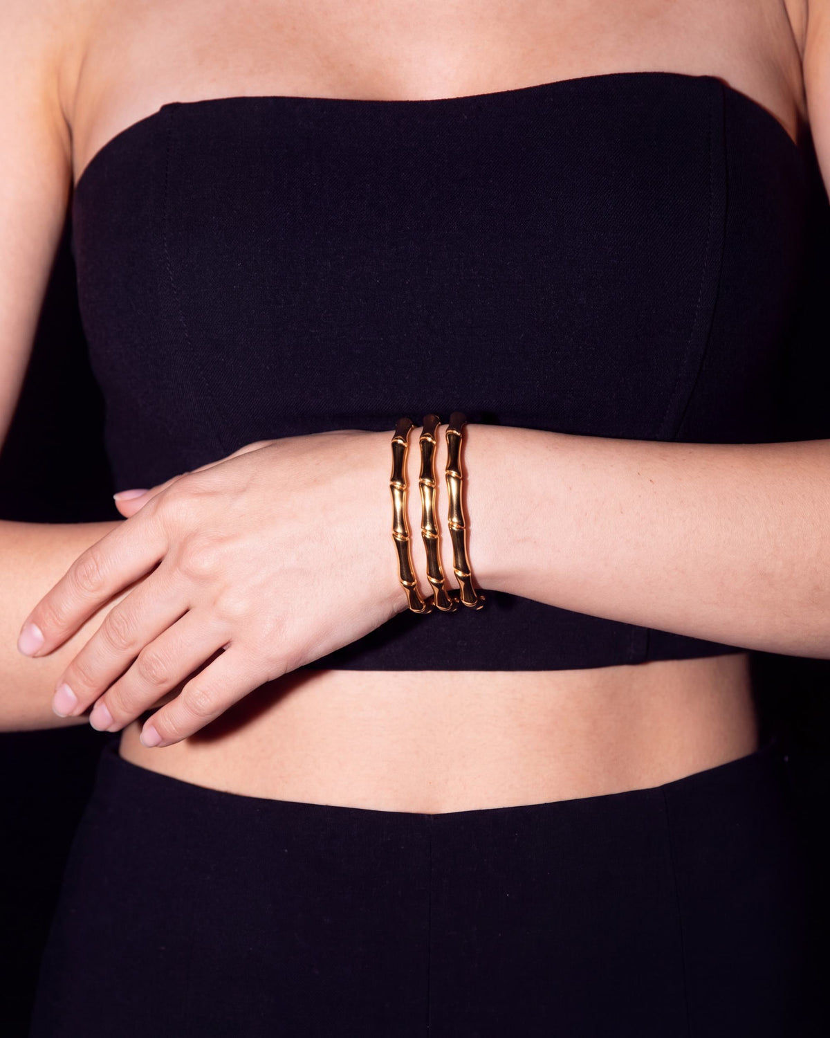 Jointed Rail Cuff Bracelet - Gold