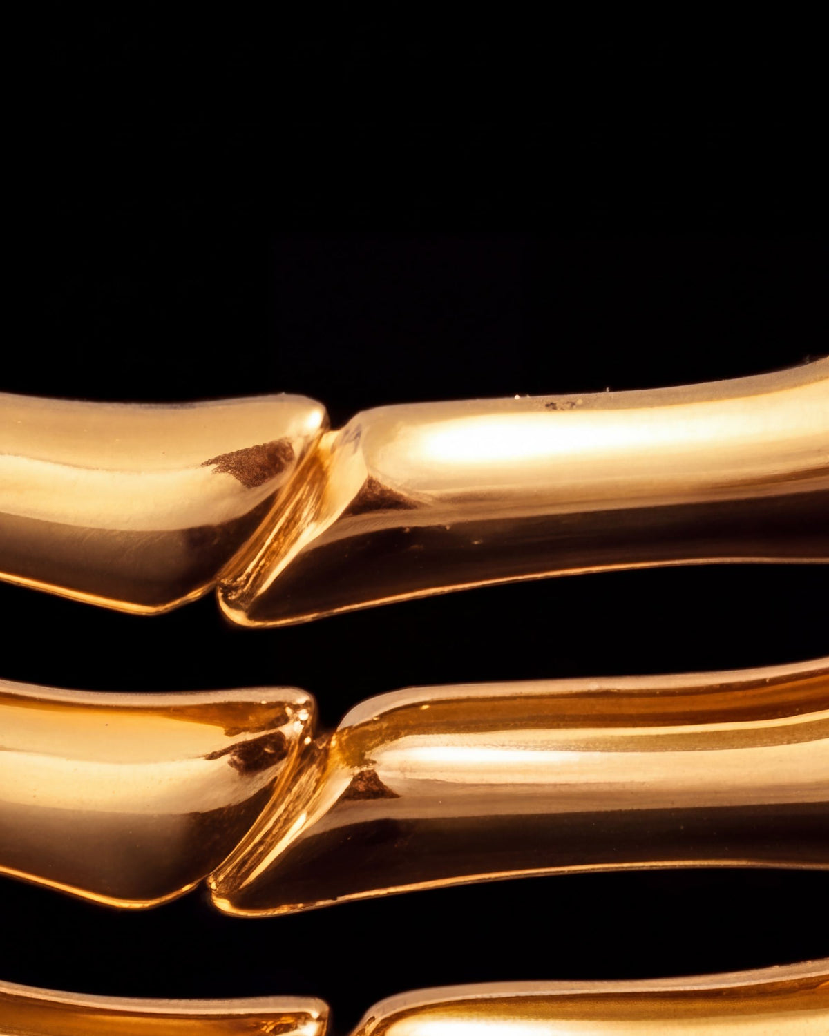 Jointed Rail Cuff Bracelet - Gold