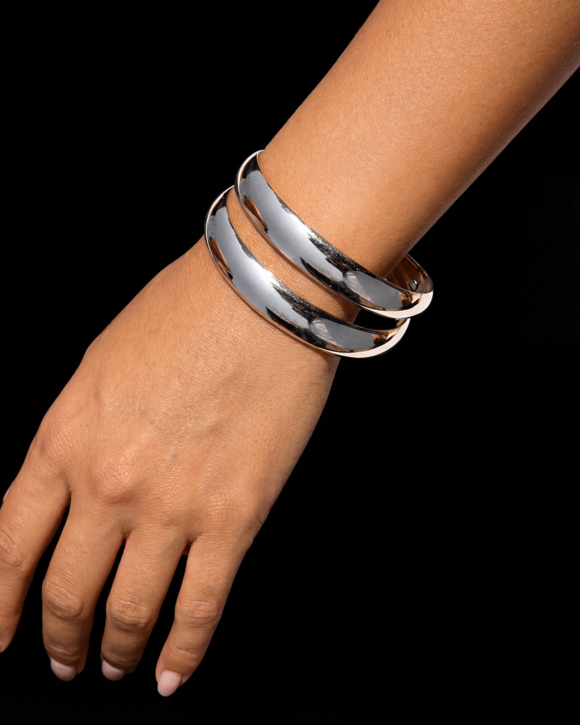 Dual Rail Cuff Bracelet, Architectural Jewelry