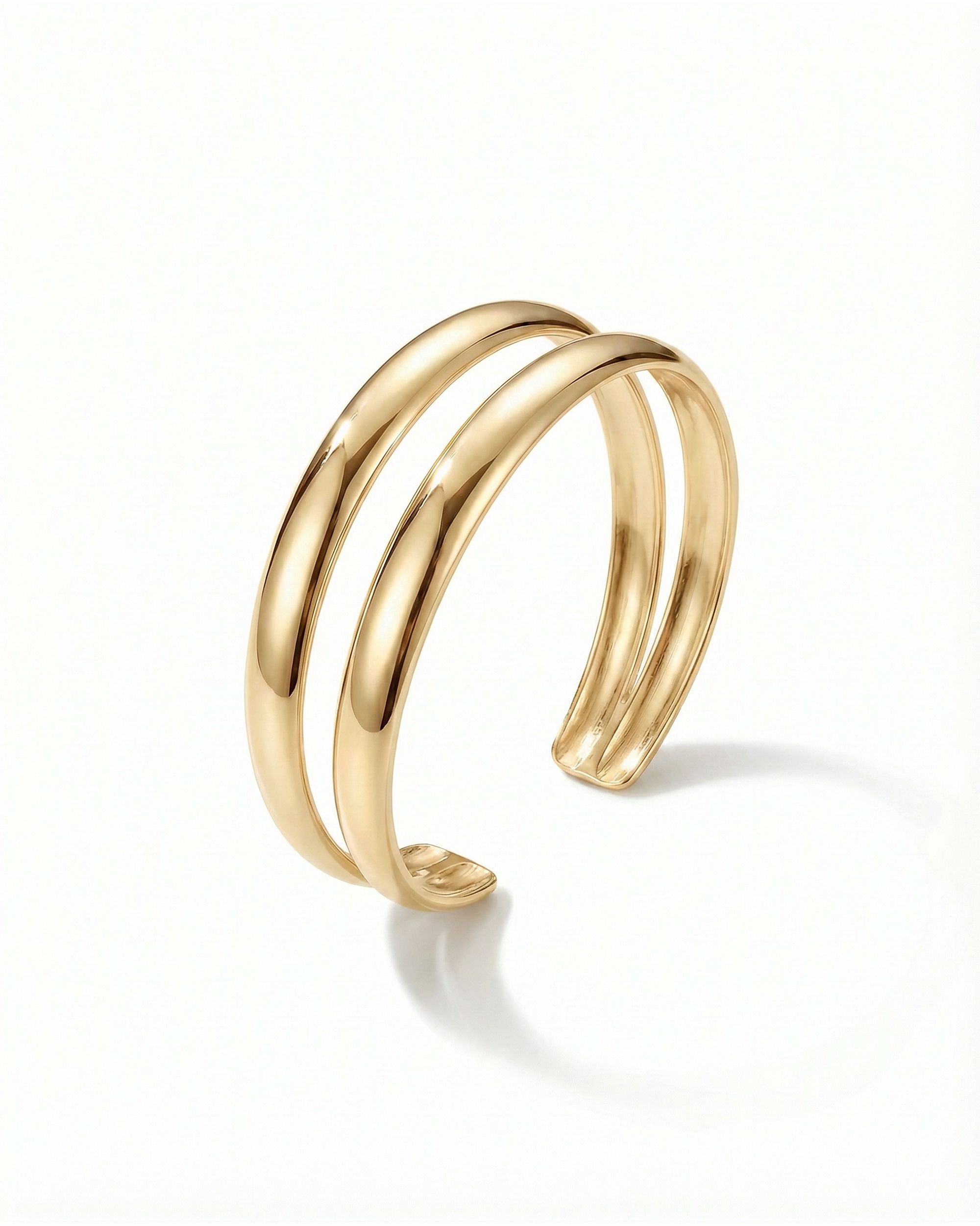 Dual Rail Cuff Bracelet, Gold