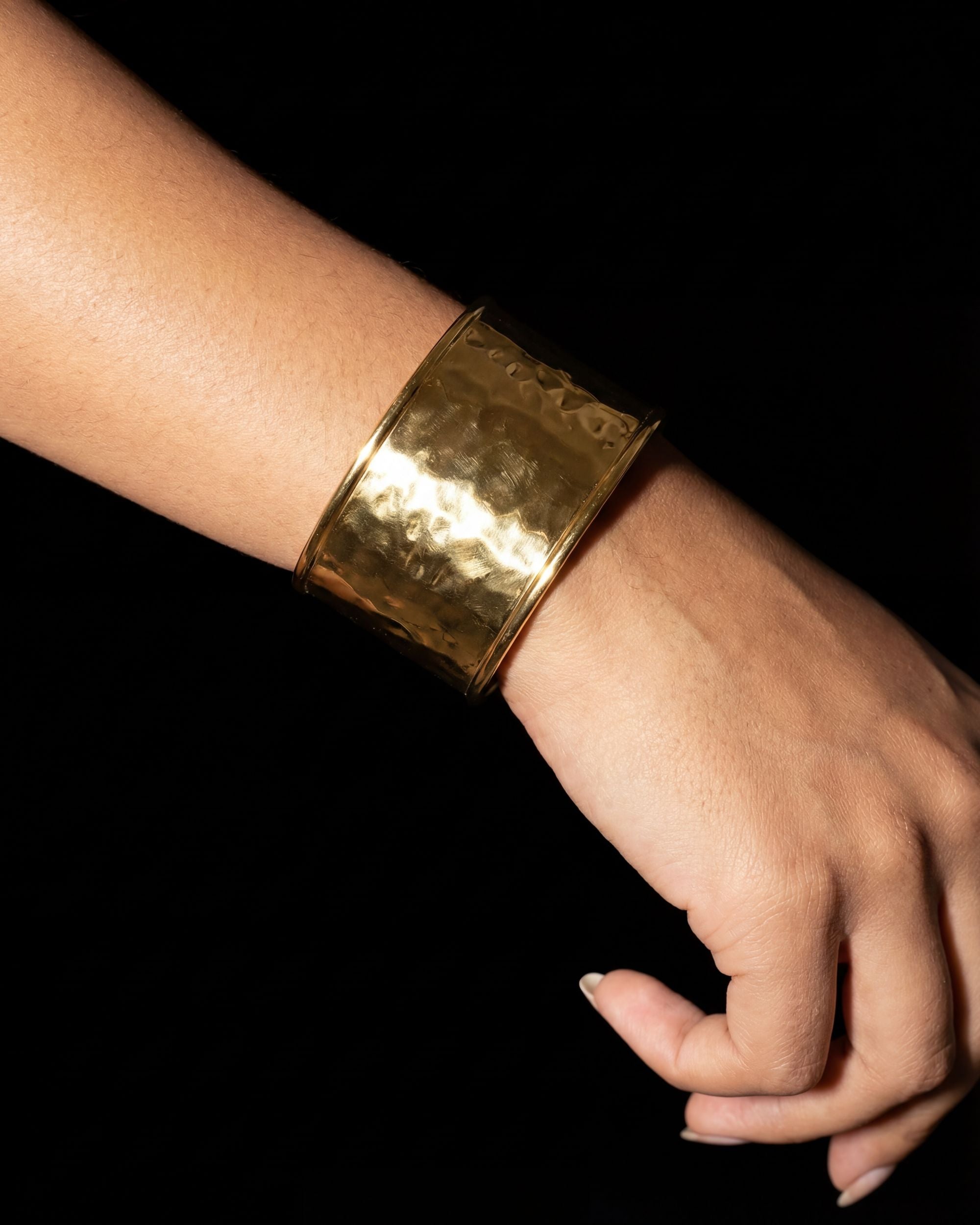 Liquid Metal Wide Cuff Bracelet, Architectural Bracelet