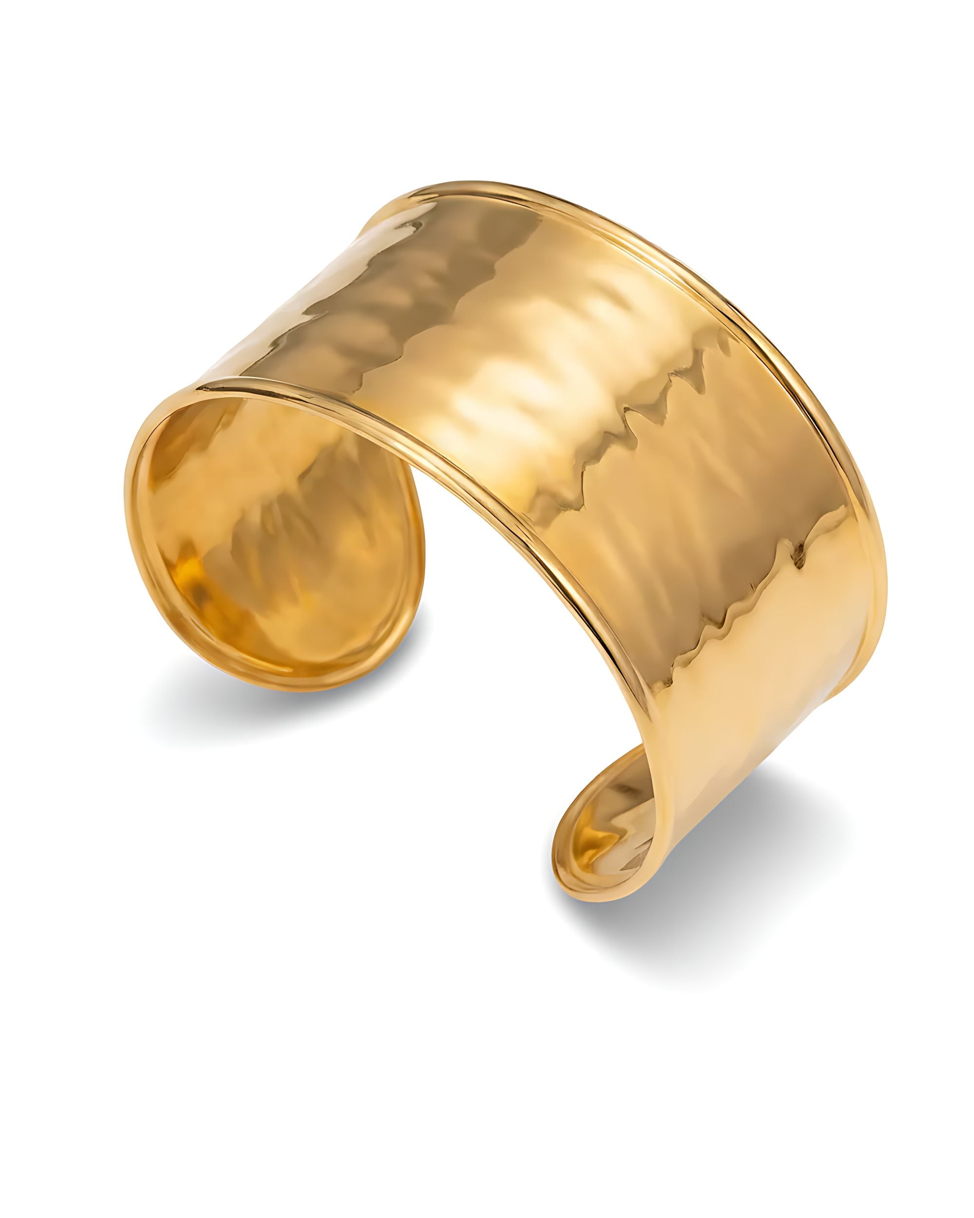 Liquid Metal Wide Cuff Bracelet, Gold