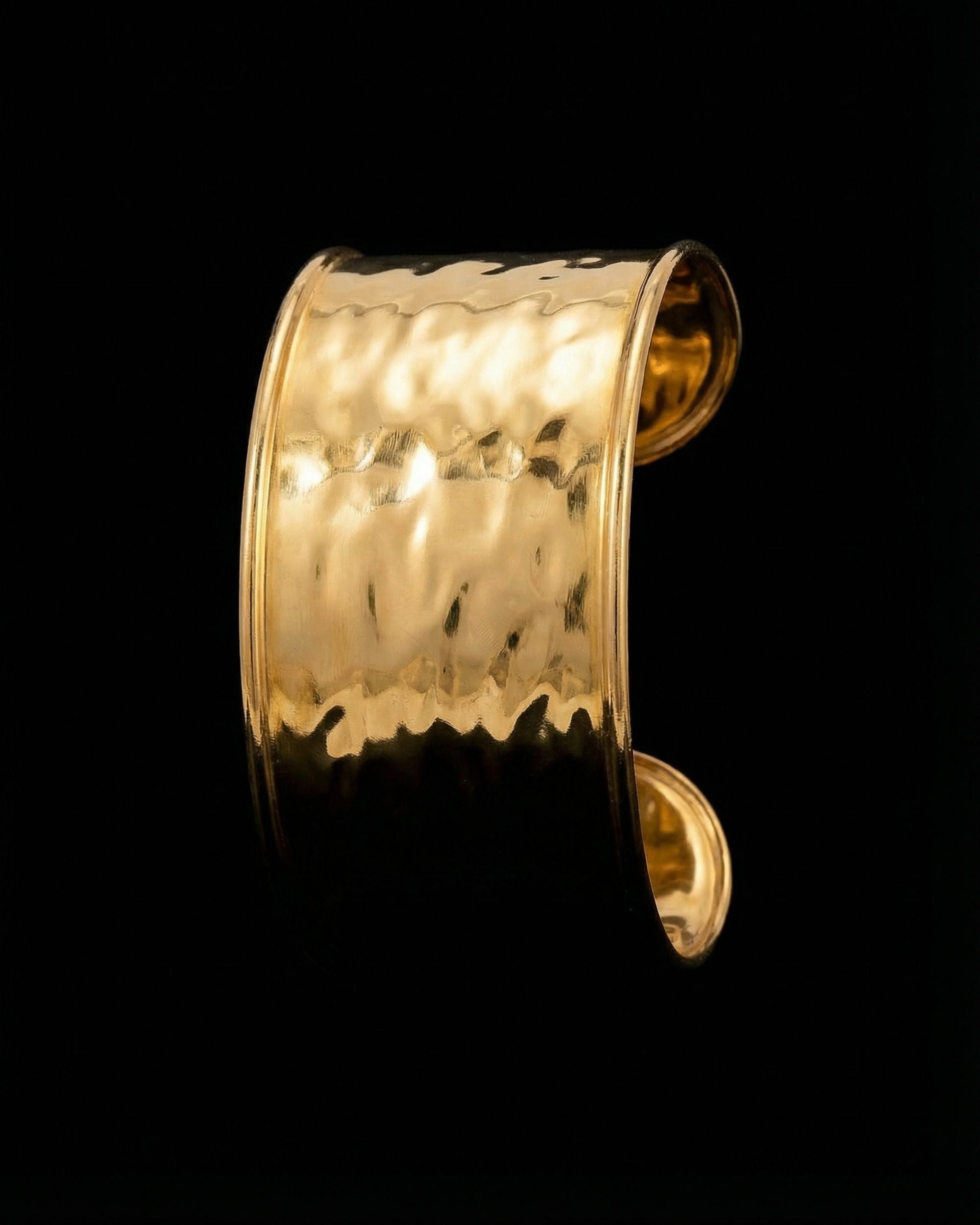 Liquid Metal Wide Cuff Bracelet, Gold Bracelet