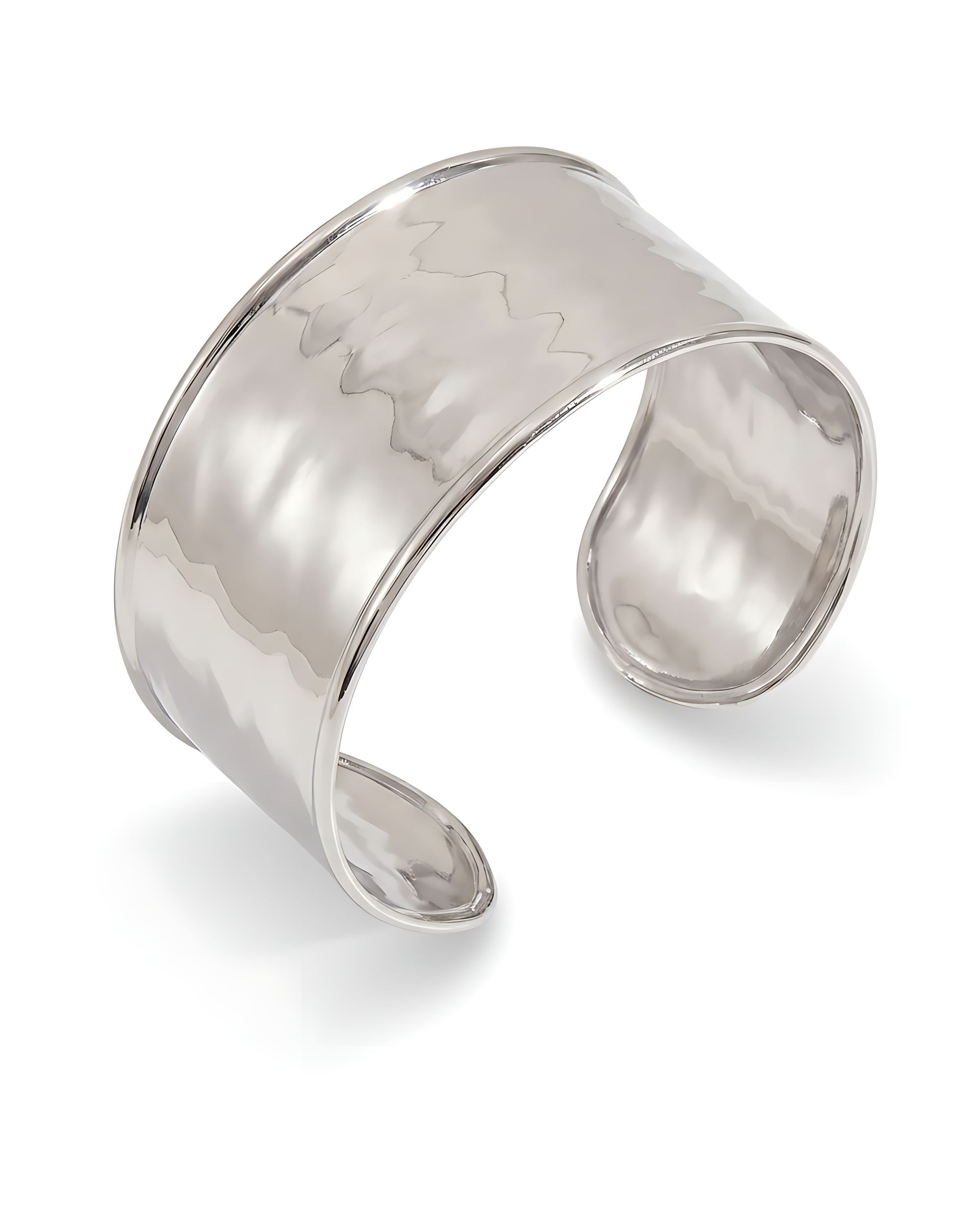 Liquid Metal Wide Cuff Bracelet, Silver