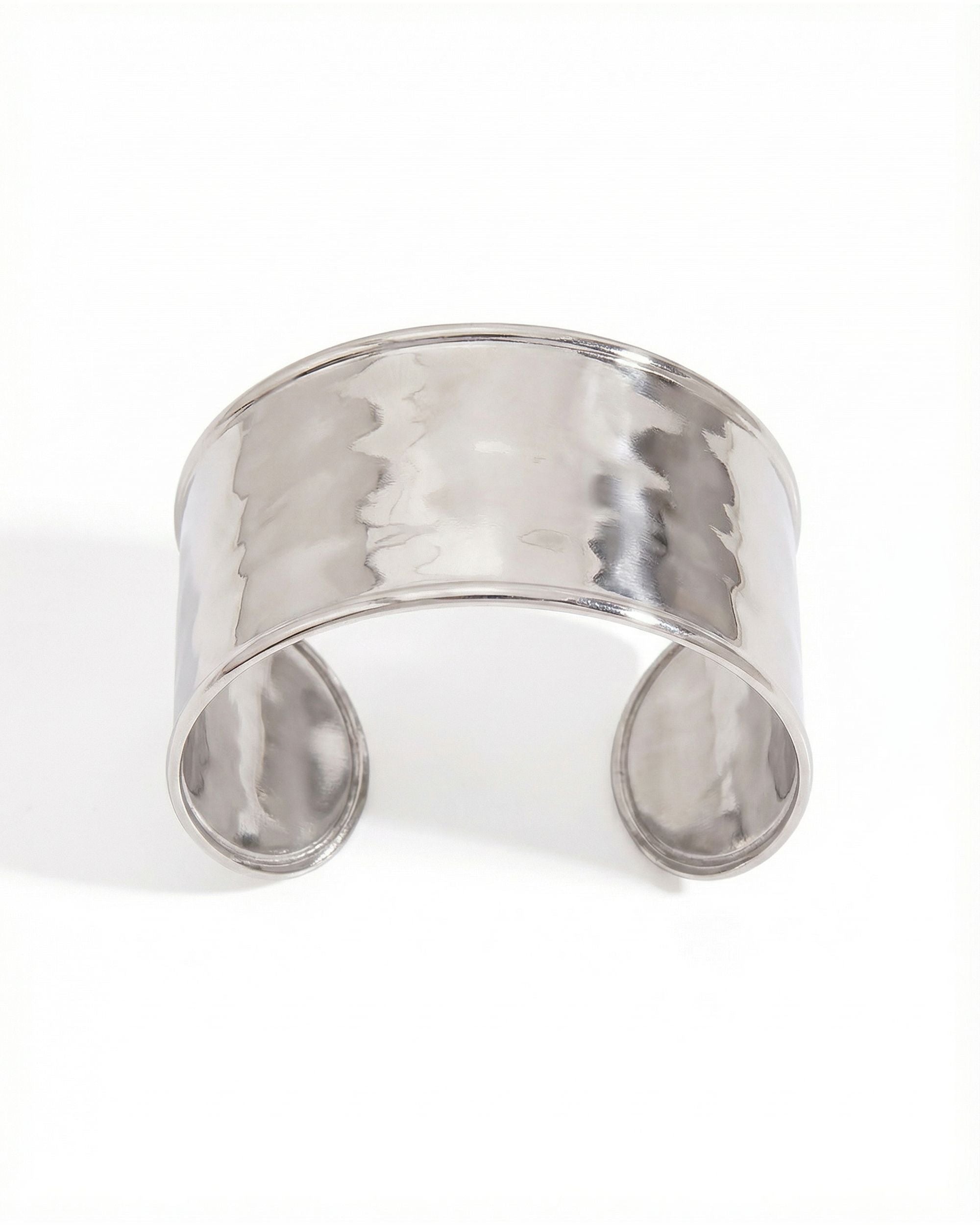 Liquid Metal Wide Cuff Bracelet - Silver
