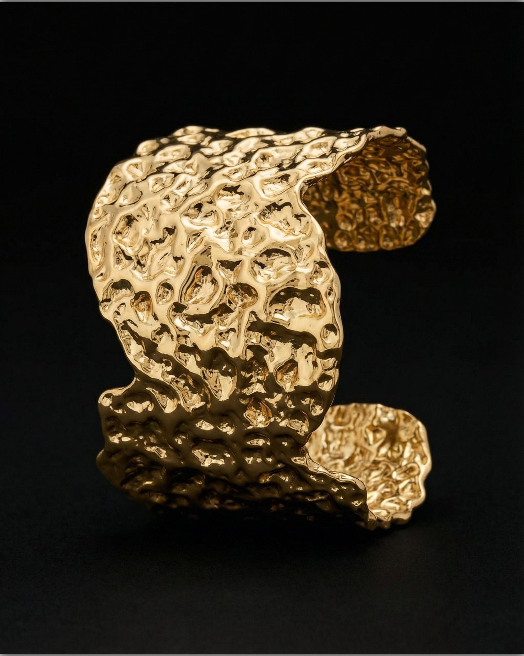 Molten Gold Wide Cuff Bracelet, Unglaz Jewelry