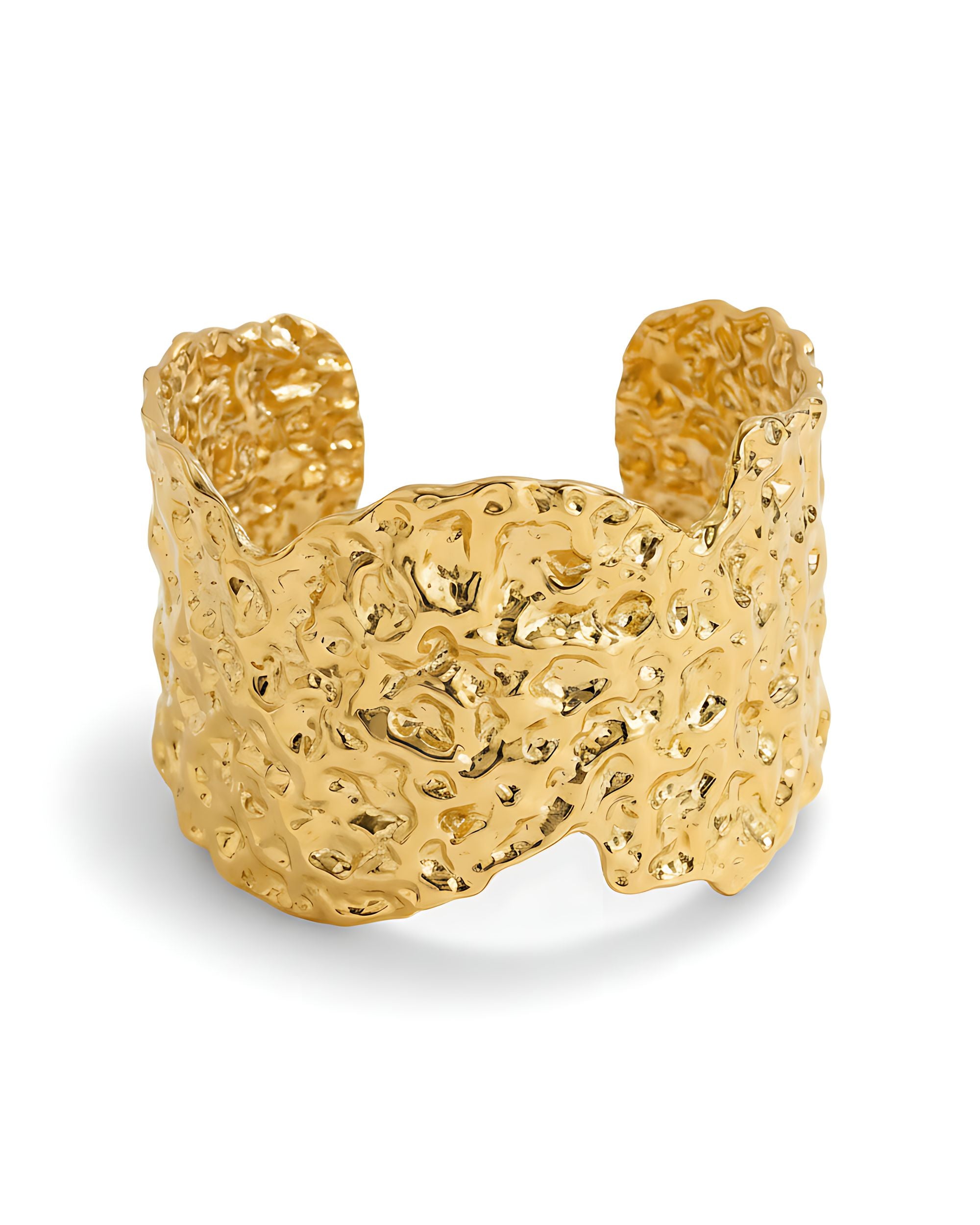 Molten Gold Wide Cuff Bracelet, Gold