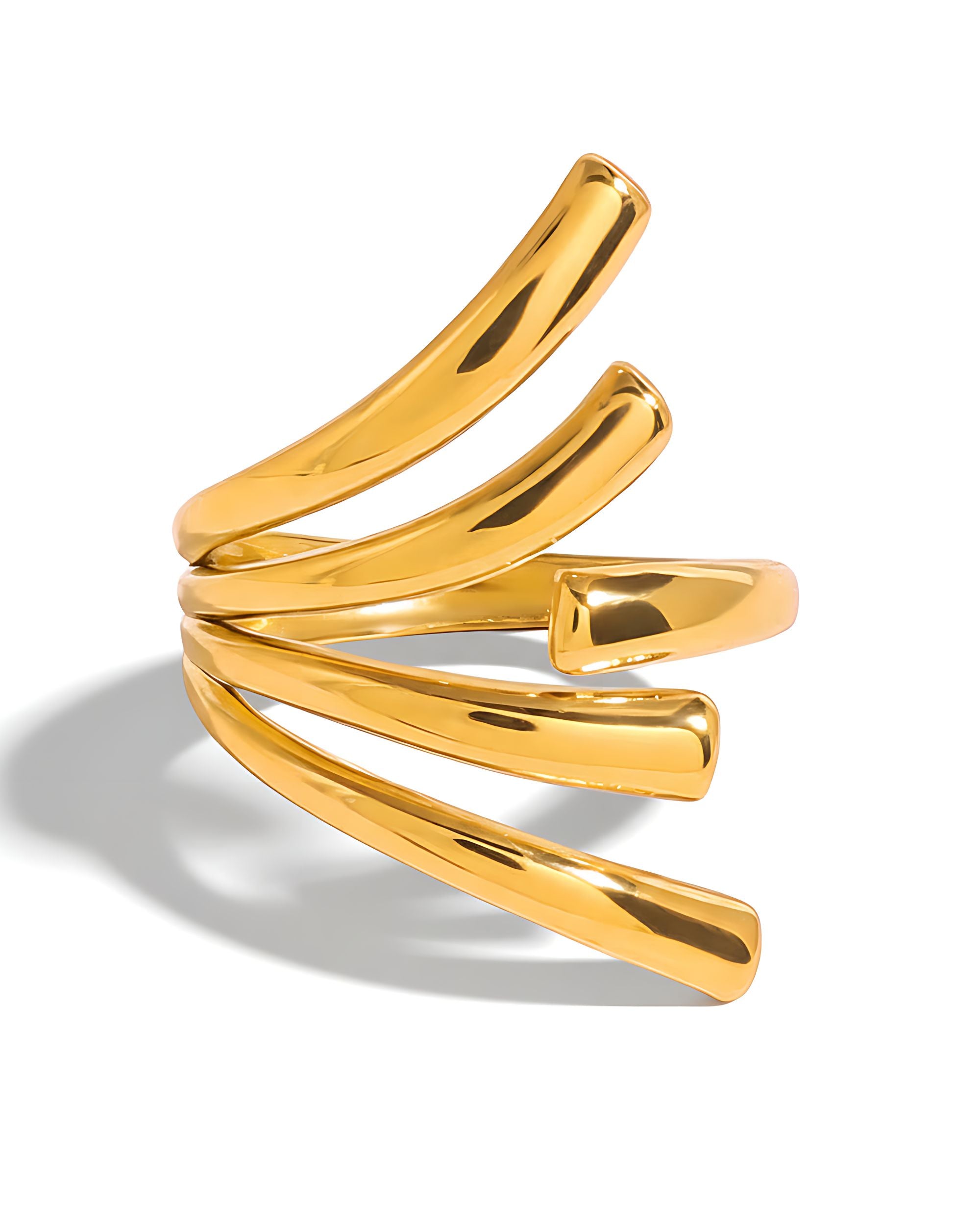 Multi-Line Sweep Ring, Gold