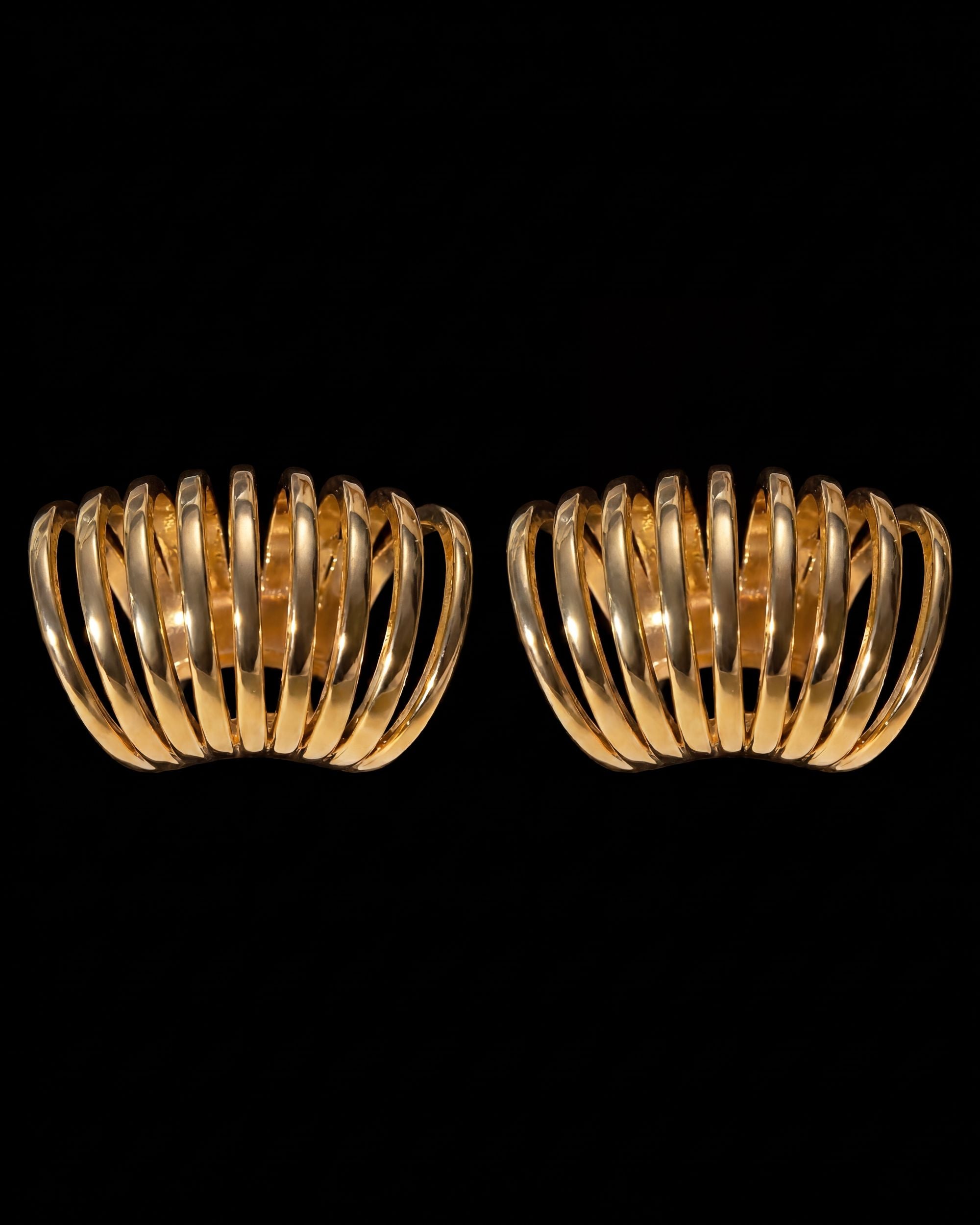 Multi-Wire Dome Ear Cuff - Gold