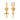 Gold hoop earrings with heart, eye, and cross designs on a white background