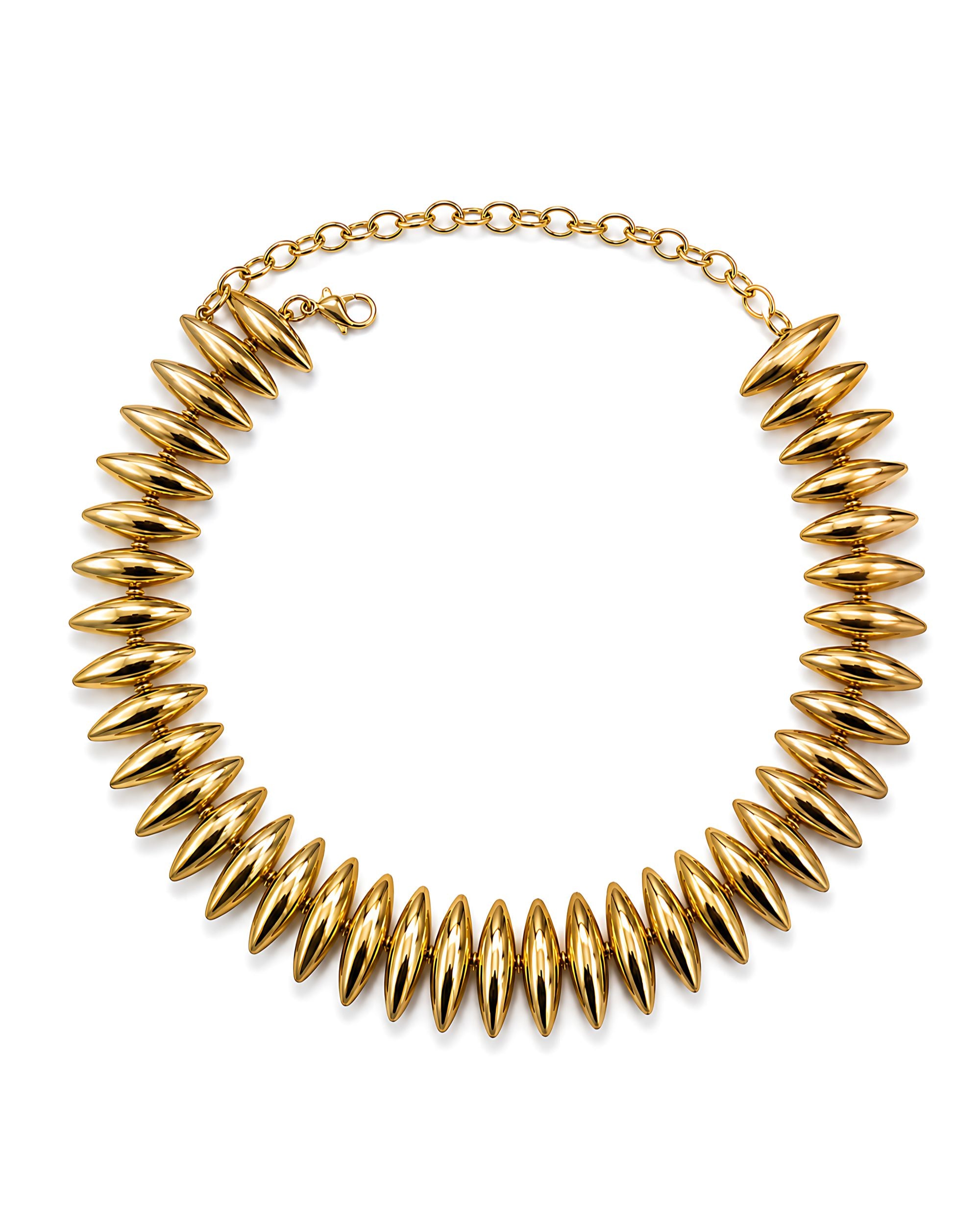 Oval Disc Necklace - Gold