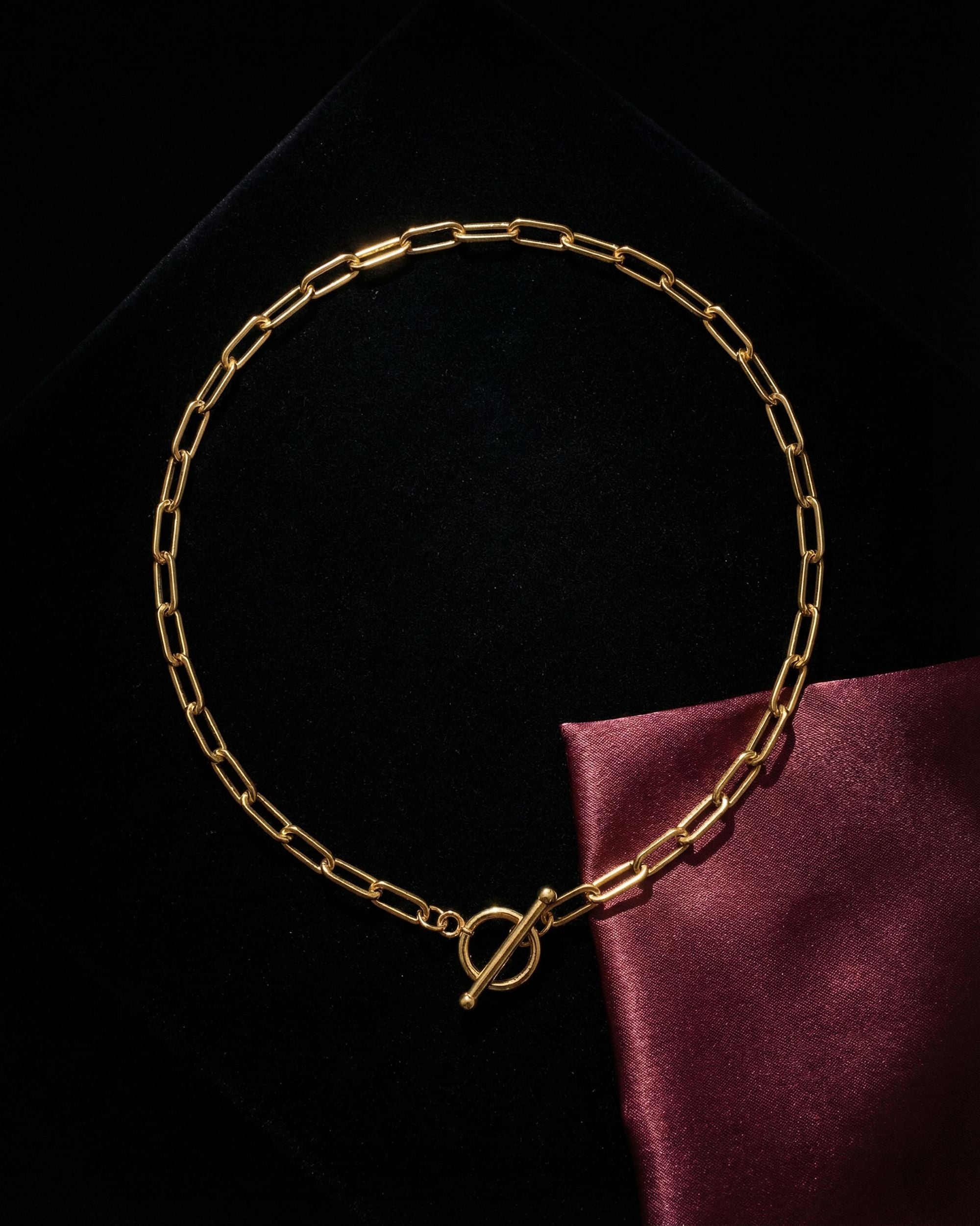 Paperclip Toggle Chain Necklace, Unglaz Jewelry