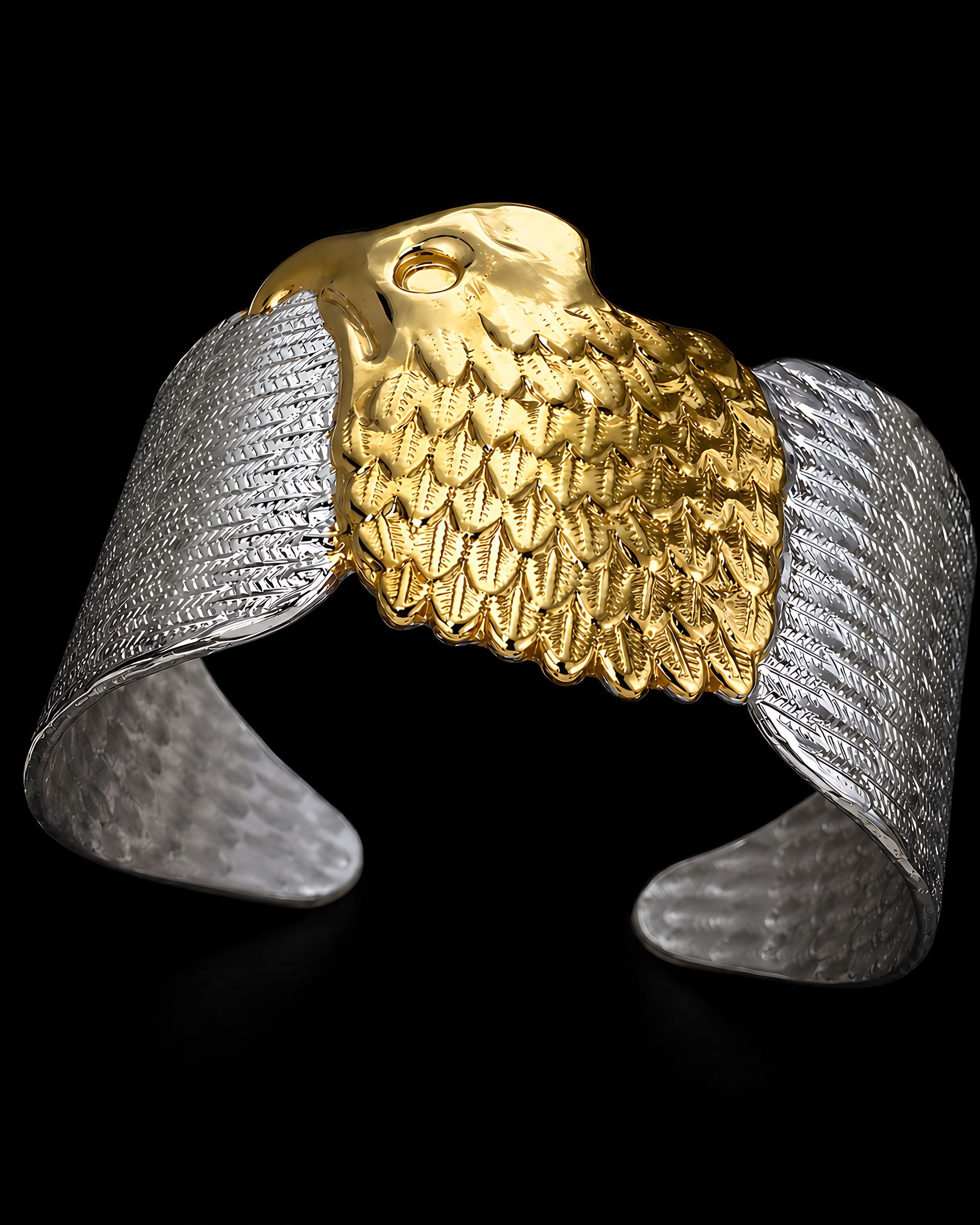 Plumed Falcon Cuff Bracelet, Unglaz Jewelry