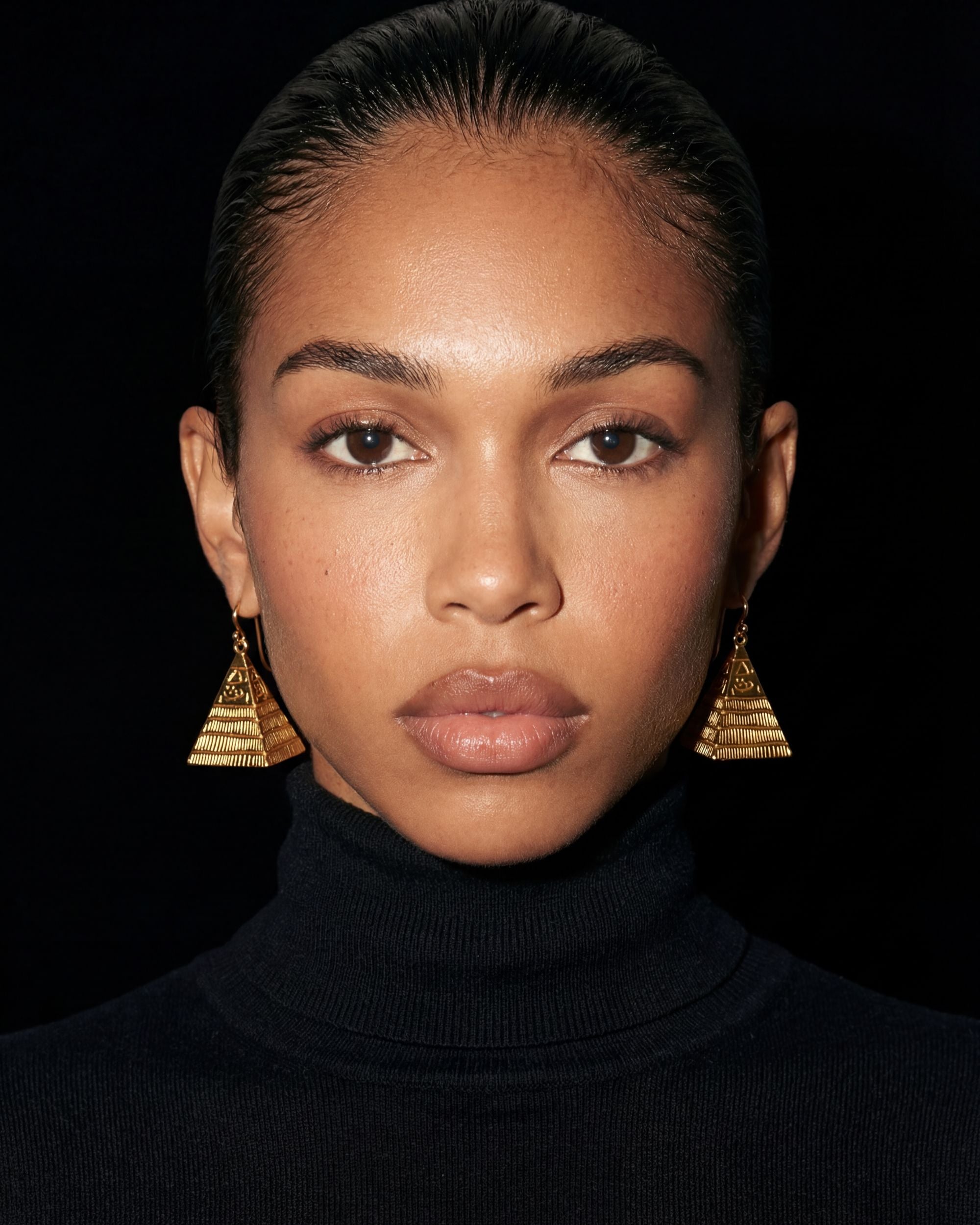 Pyramid Drop Earrings, Stainless Steel