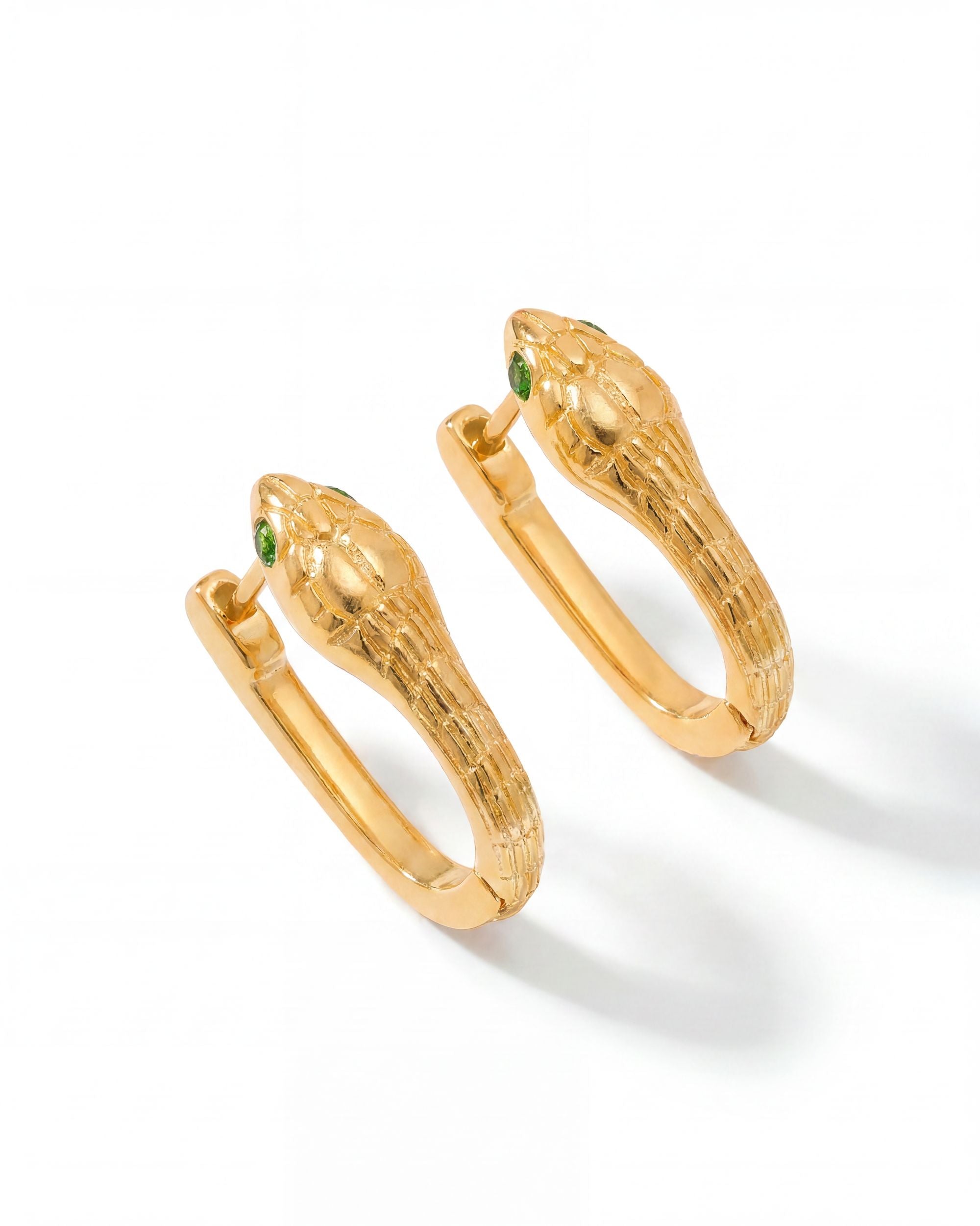 Serpent Cobra Hoop Earrings - Gold