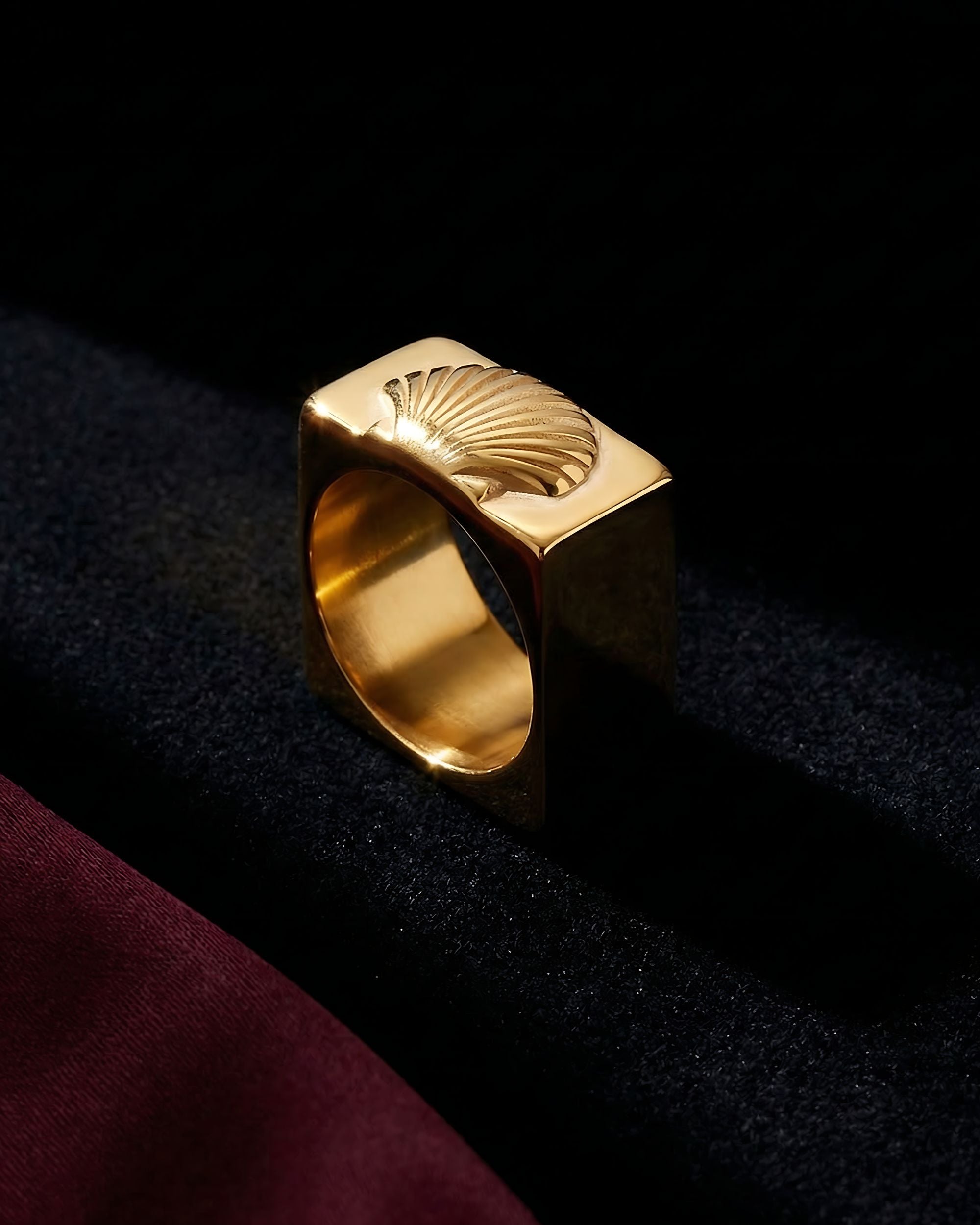 Square Shell Signet Ring, Unglaz Jewelry