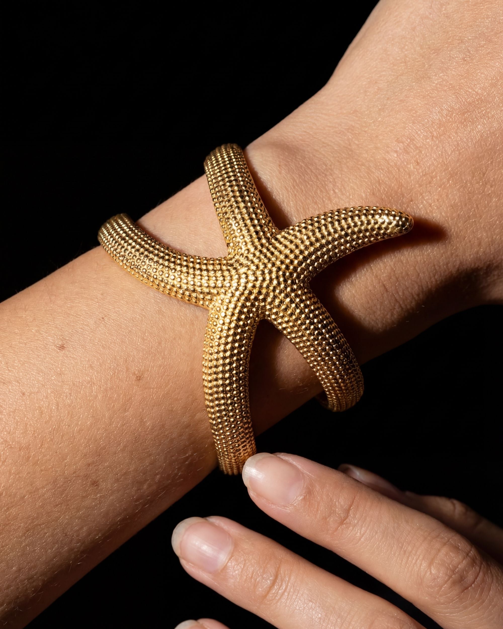 Starfish Cross Cuff Bracelet, Architectural Jewelry