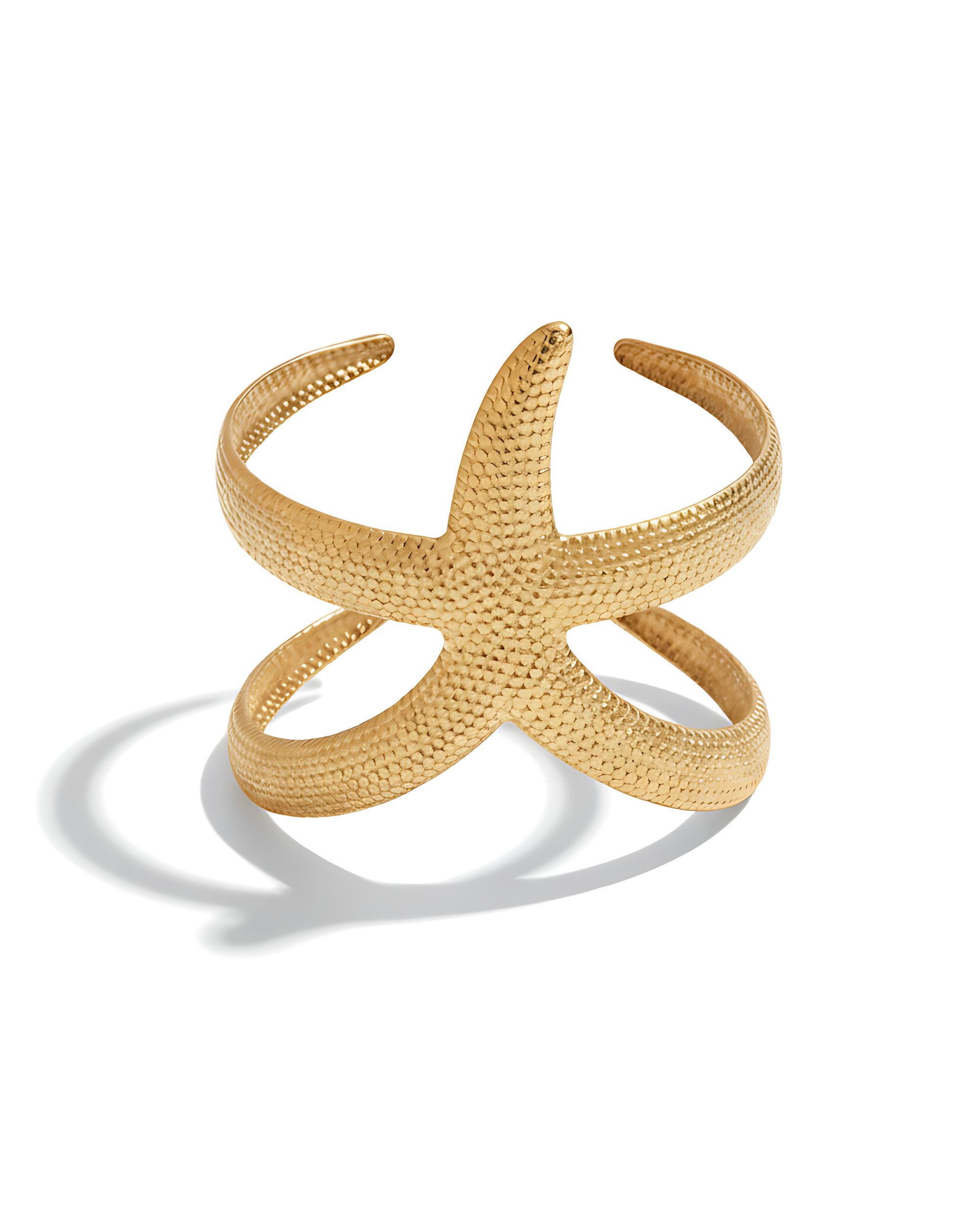 Starfish Cross Cuff Bracelet, Gold