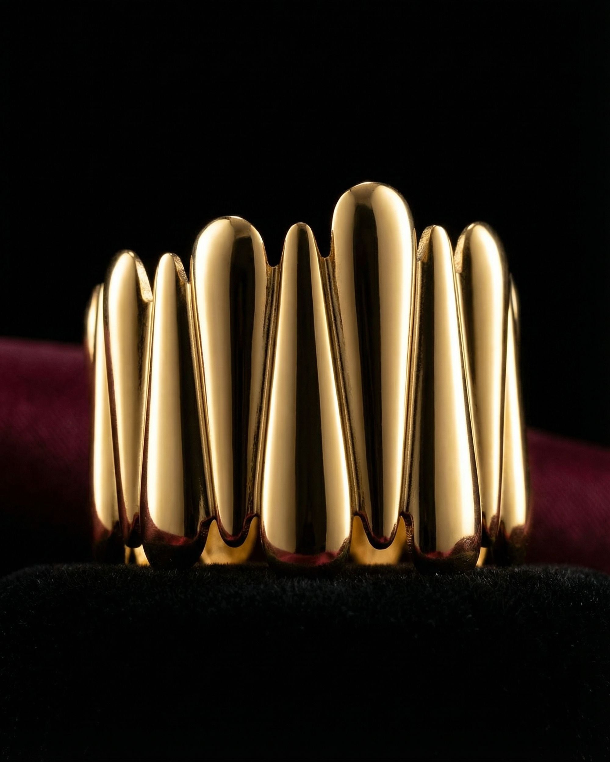 Vertical Droplet Crown Statement Ring, Unglaz Jewelry