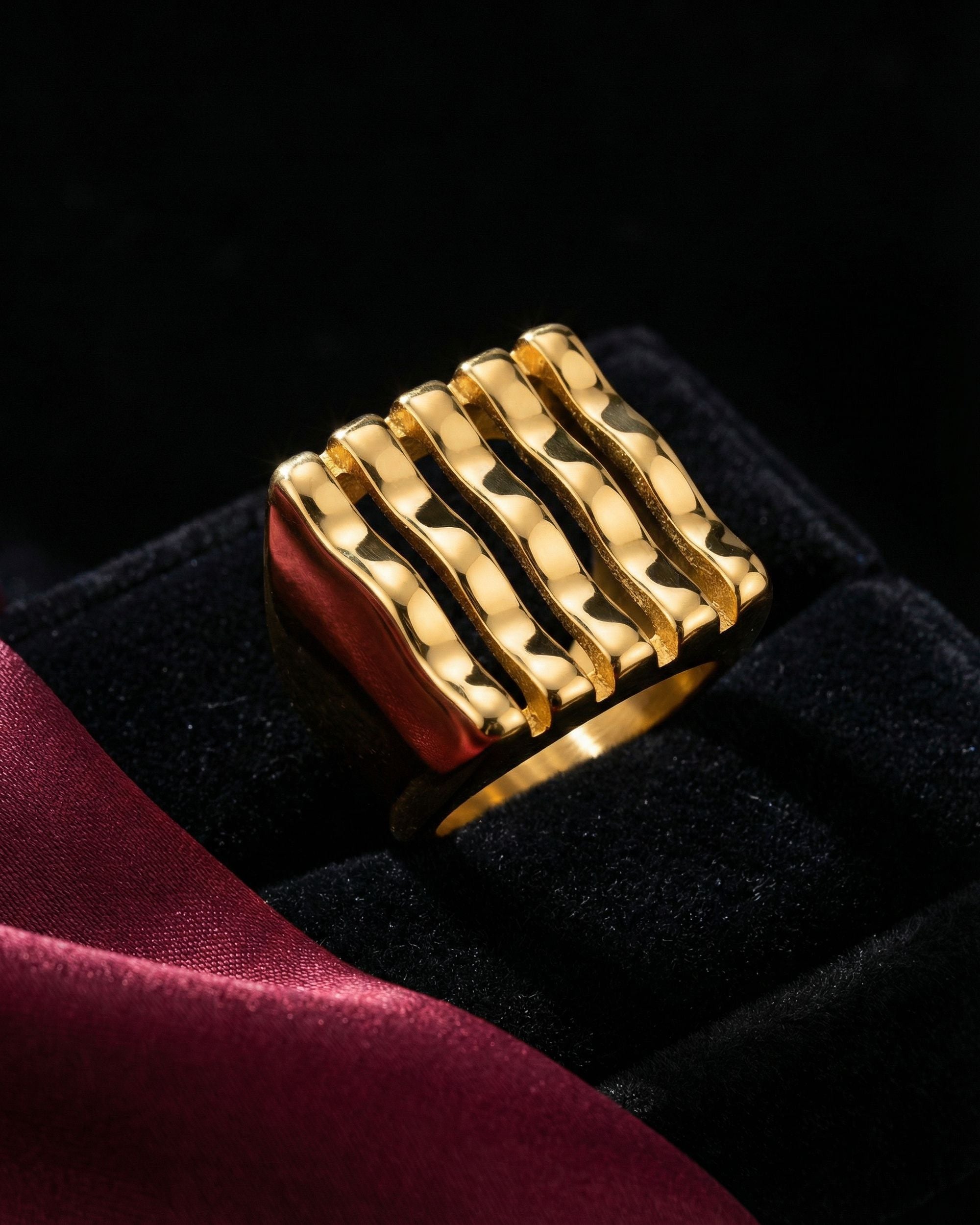 Wave Stack Statement Ring, Unglaz Jewelry