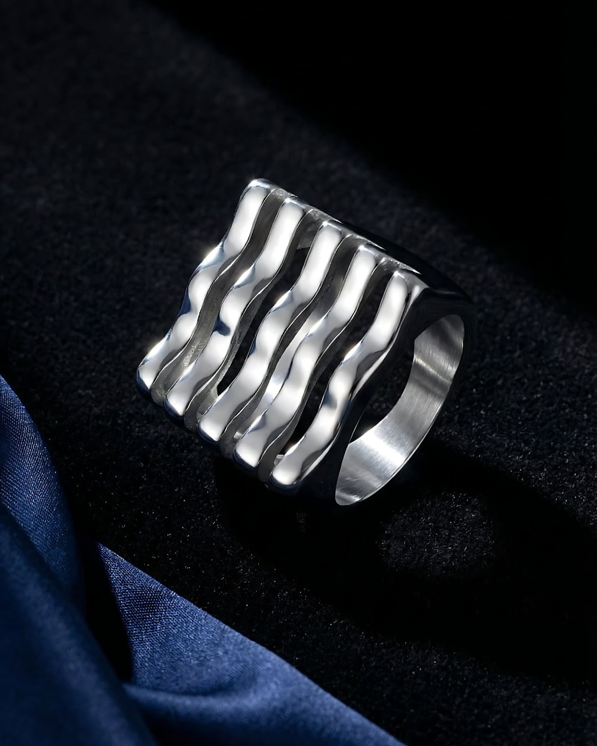 Wave Stack Statement Ring, Jewelry Detail